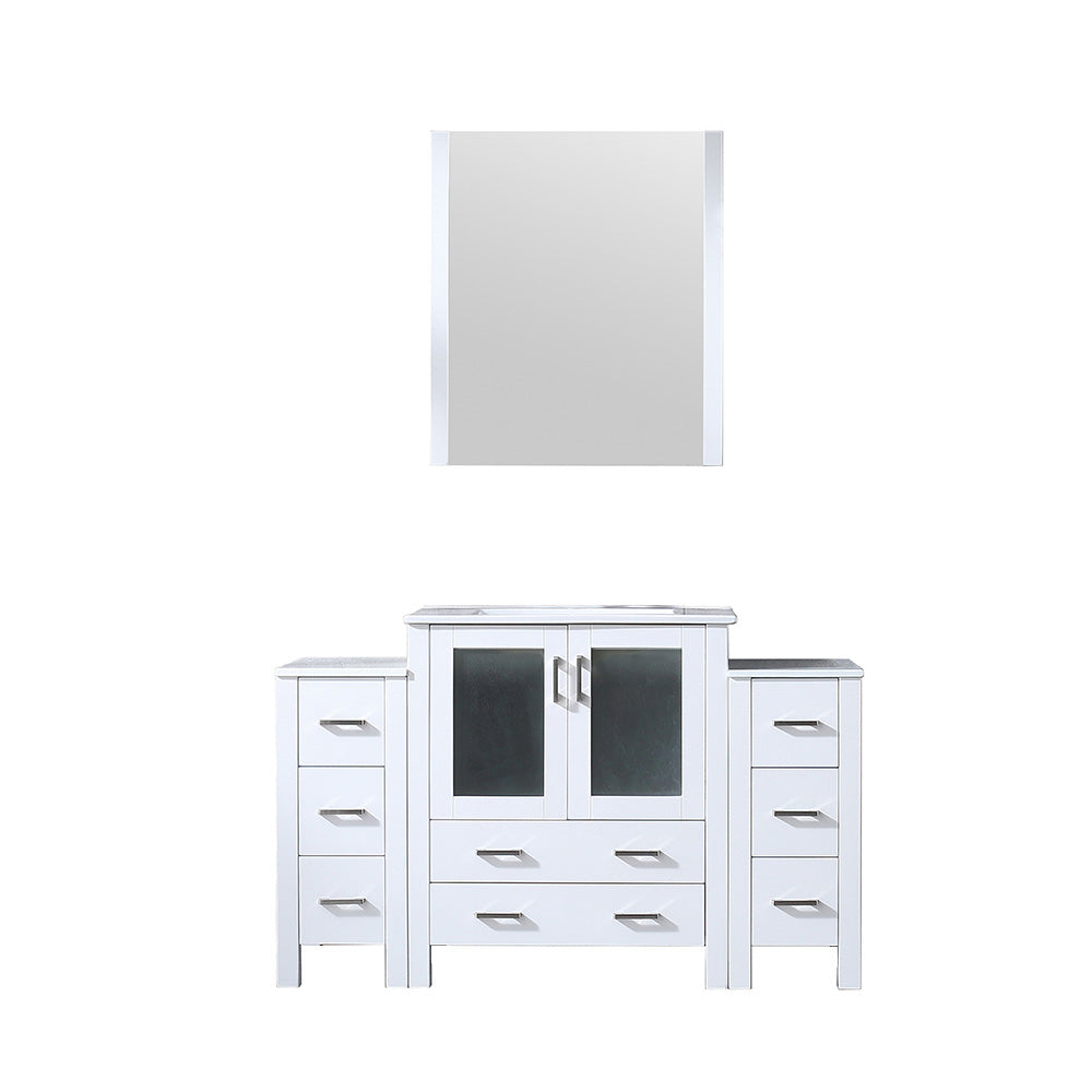 Volez 54 in W x 18.25 in D White Single Bath Vanity with Side Cabinets