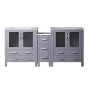 Volez 72 in W x 18.25 in D Dark Grey Double Bath Vanity with Side Cabinet