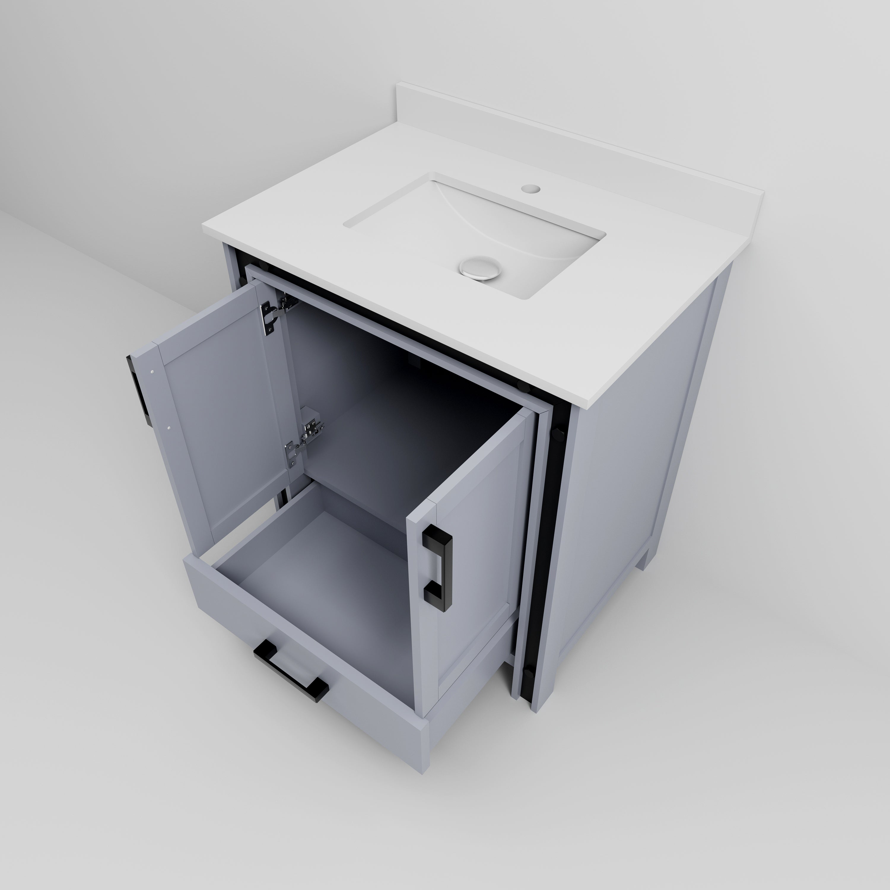 Ziva 30 in W x 22 in D Dark Grey Bath Vanity