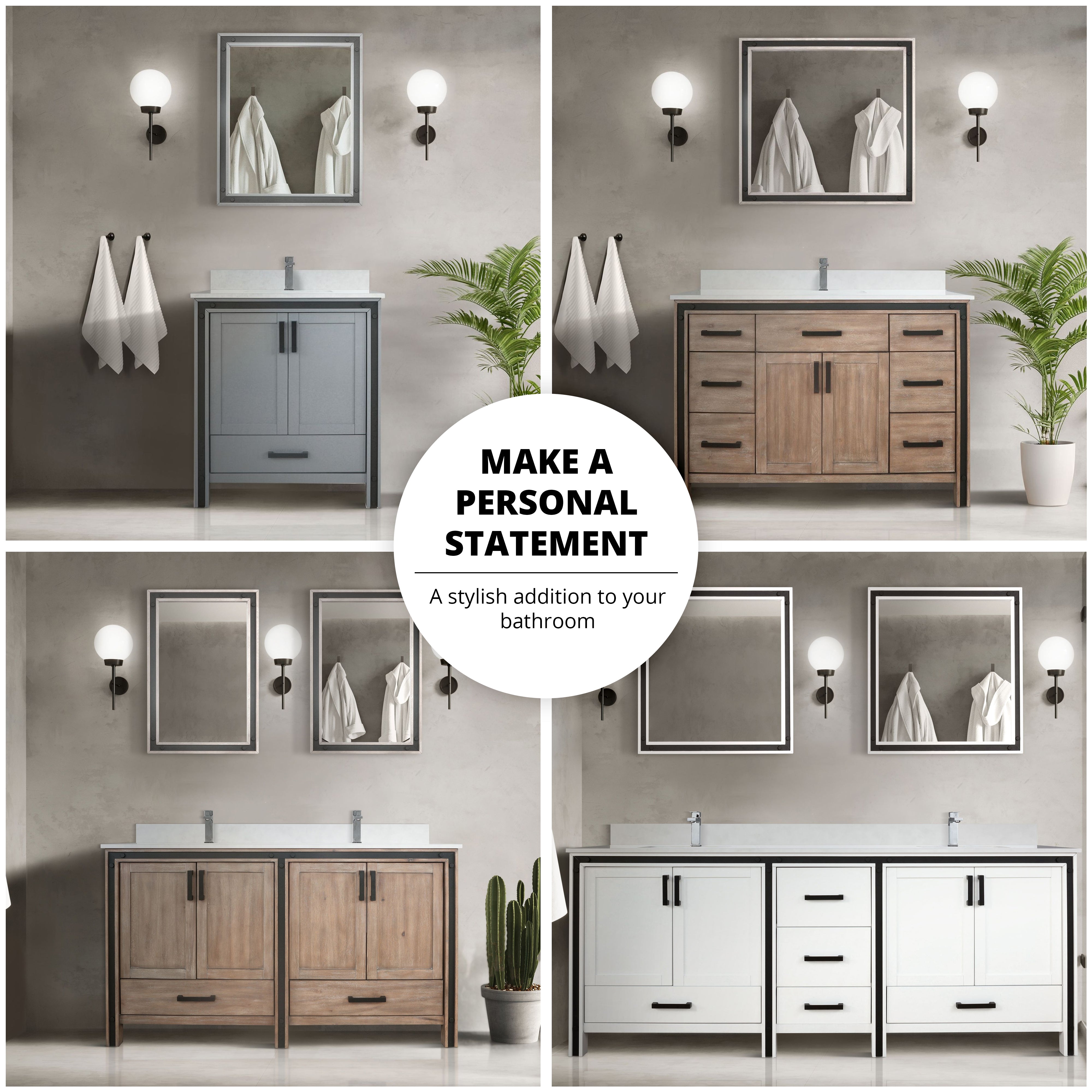 Ziva 30 in W x 22 in D Dark Grey Bath Vanity