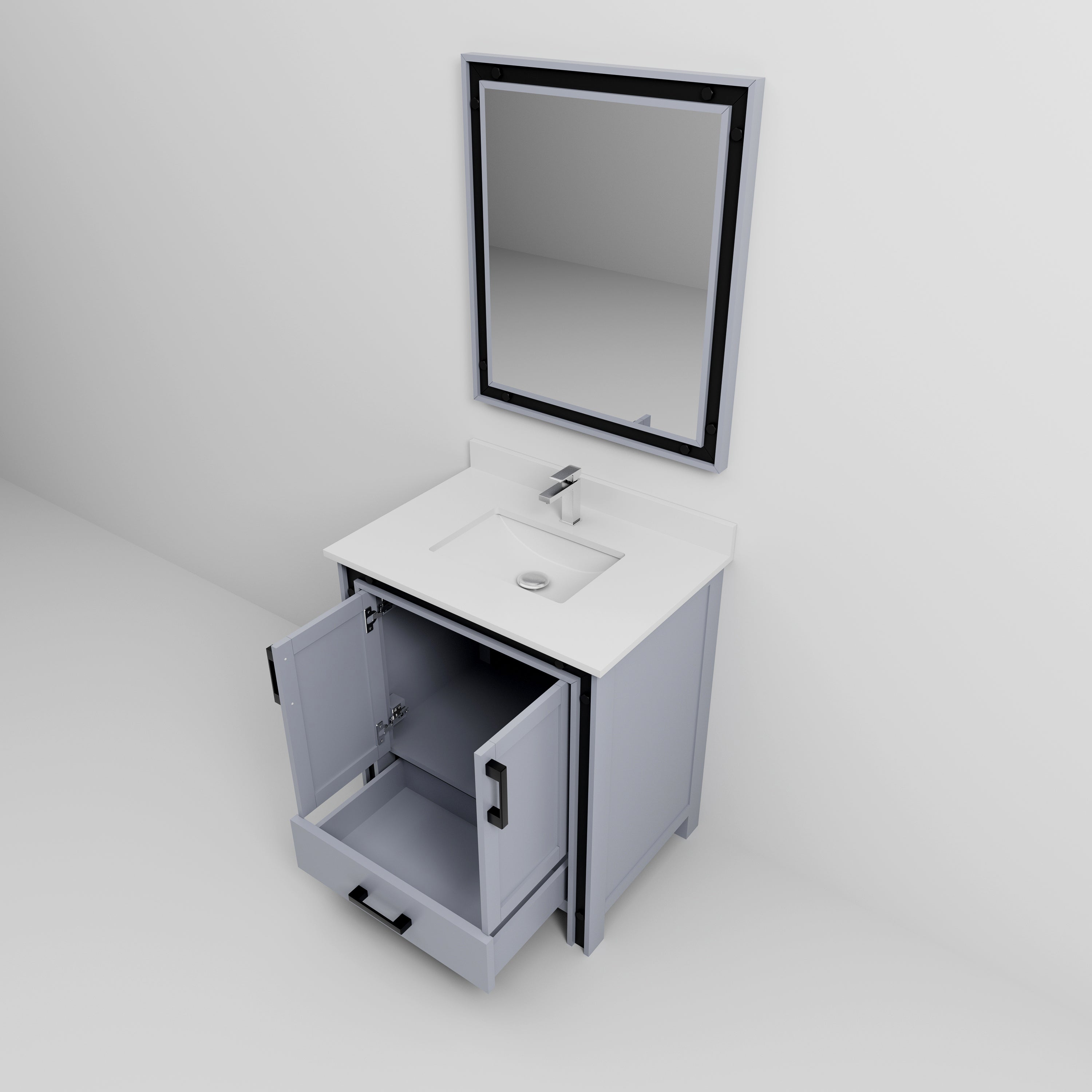 Ziva 30 in W x 22 in D Dark Grey Bath Vanity