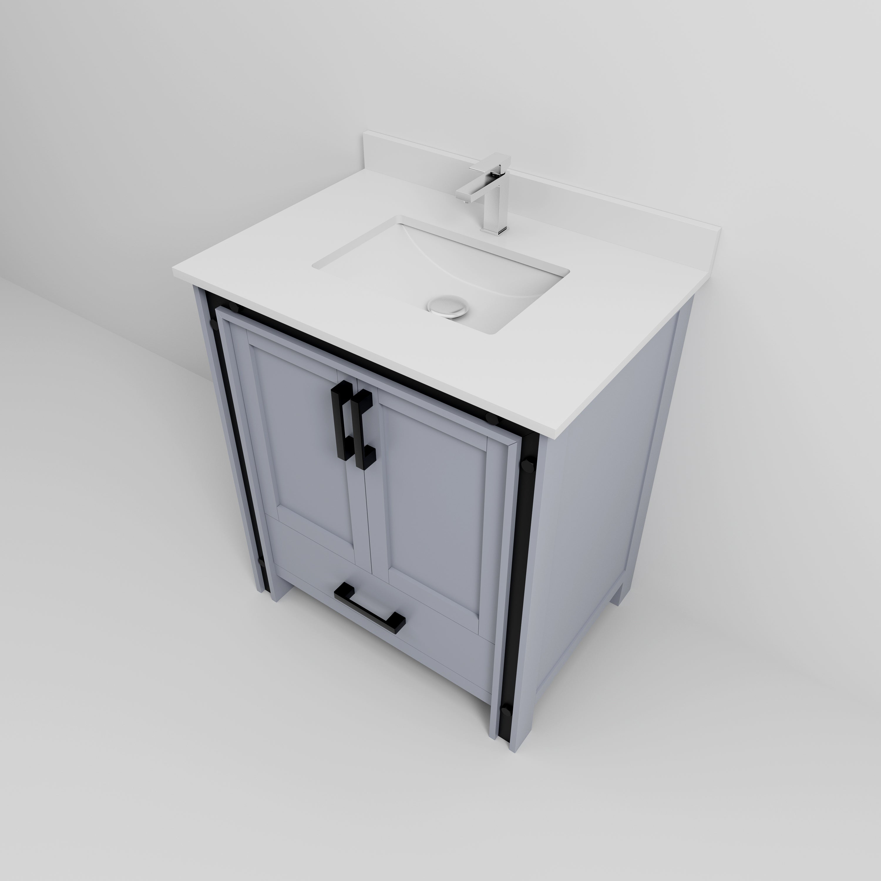 Ziva 30 in W x 22 in D Dark Grey Bath Vanity
