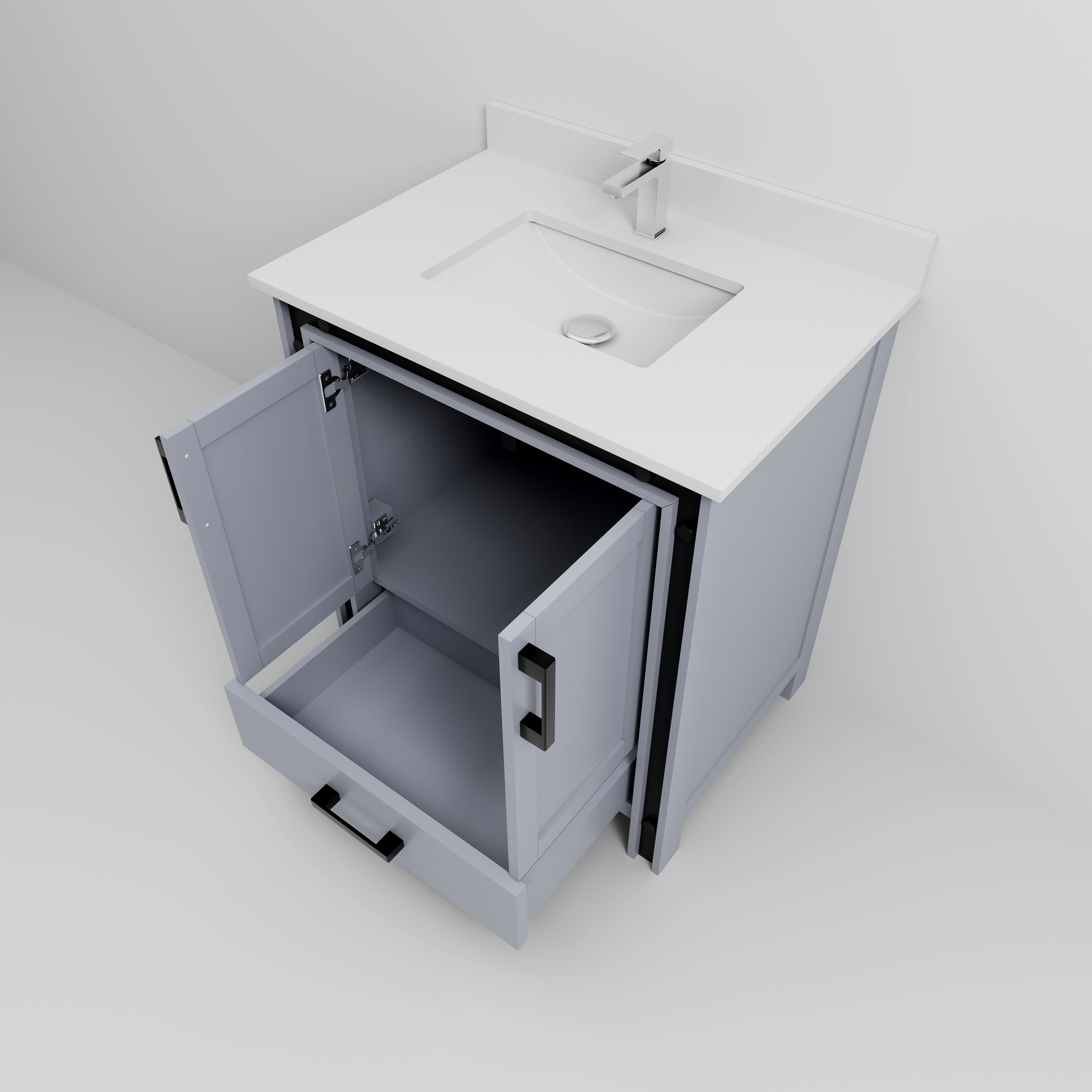 Ziva 30 in W x 22 in D Dark Grey Bath Vanity