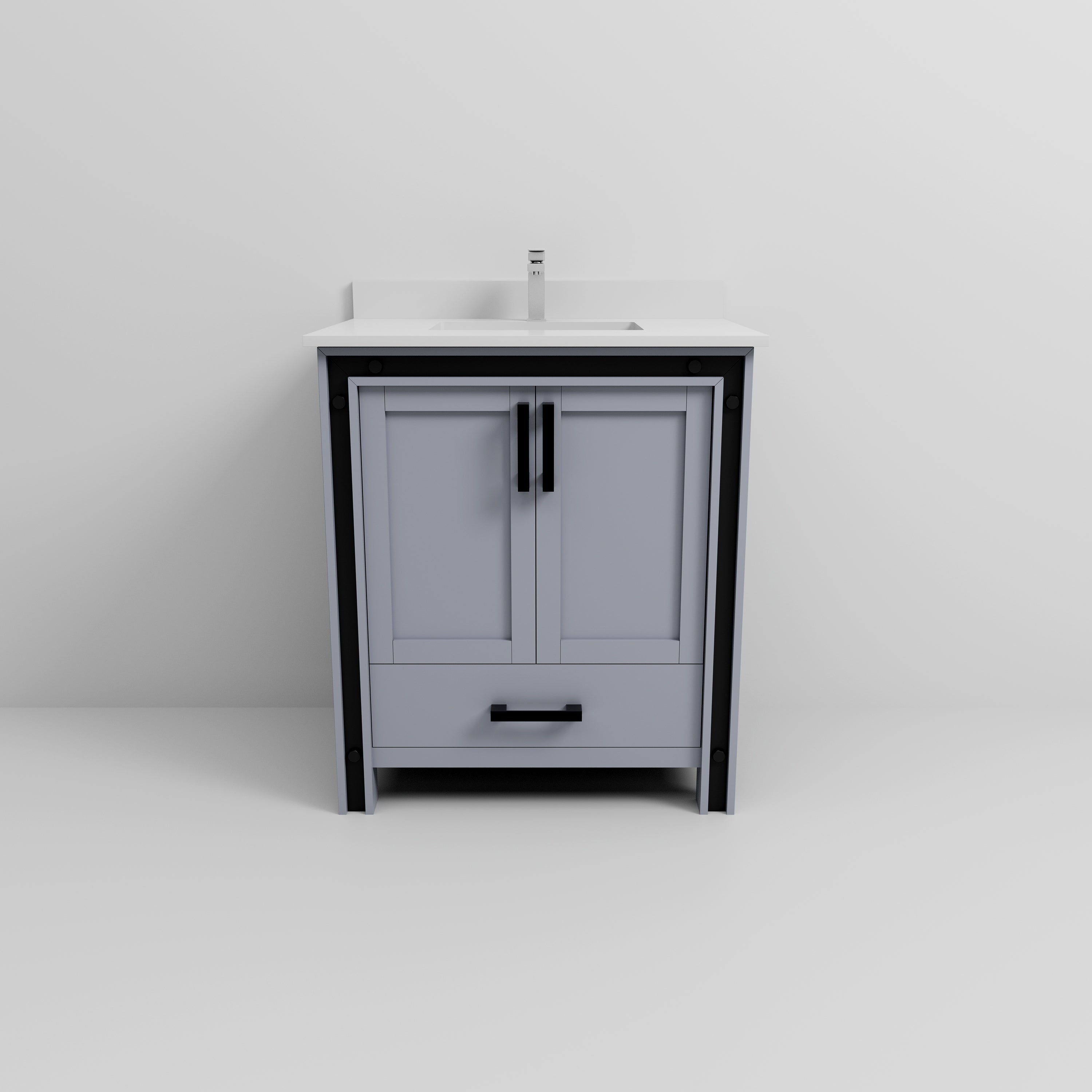 Ziva 30 in W x 22 in D Dark Grey Bath Vanity