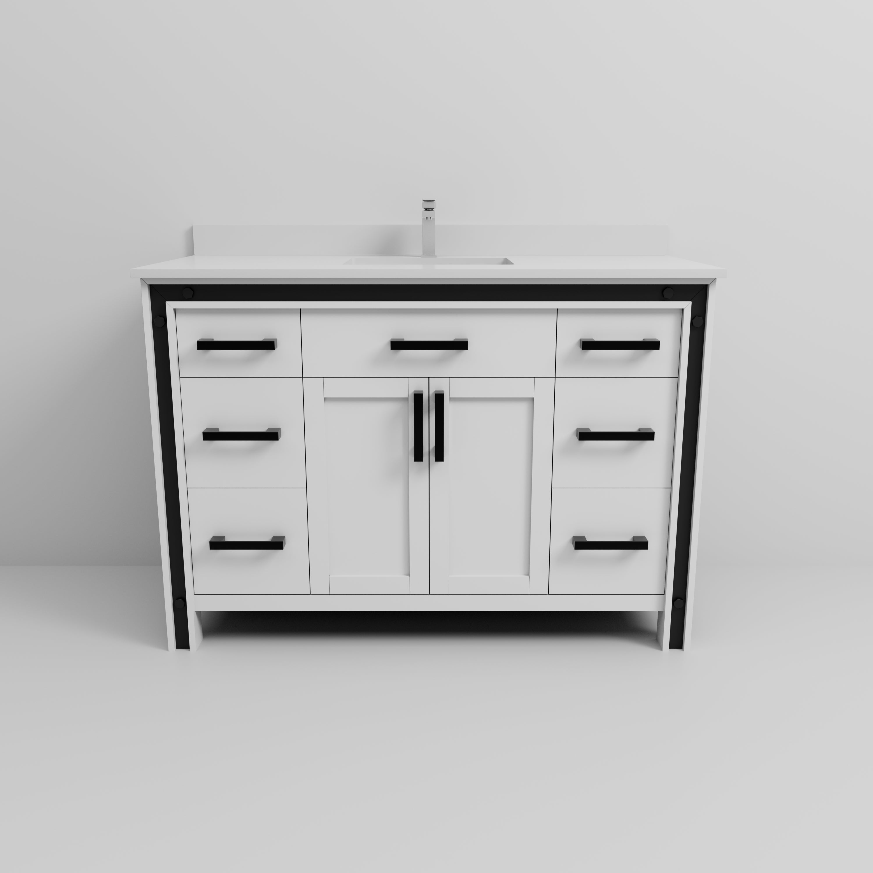 Ziva 48 in W x 22 in D White Bath Vanity – GS Design Center LLC