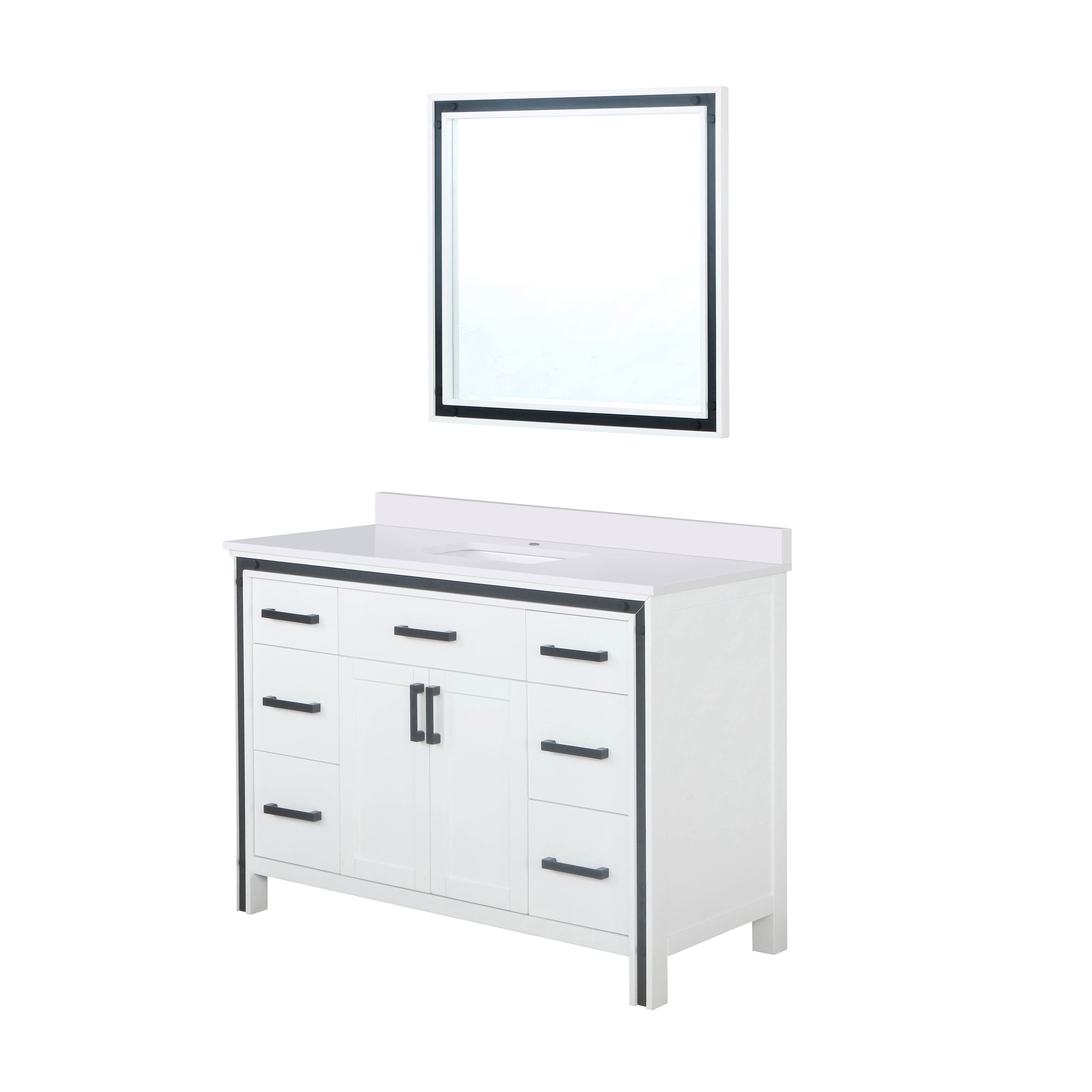 Ziva 48 in W x 22 in D White Bath Vanity