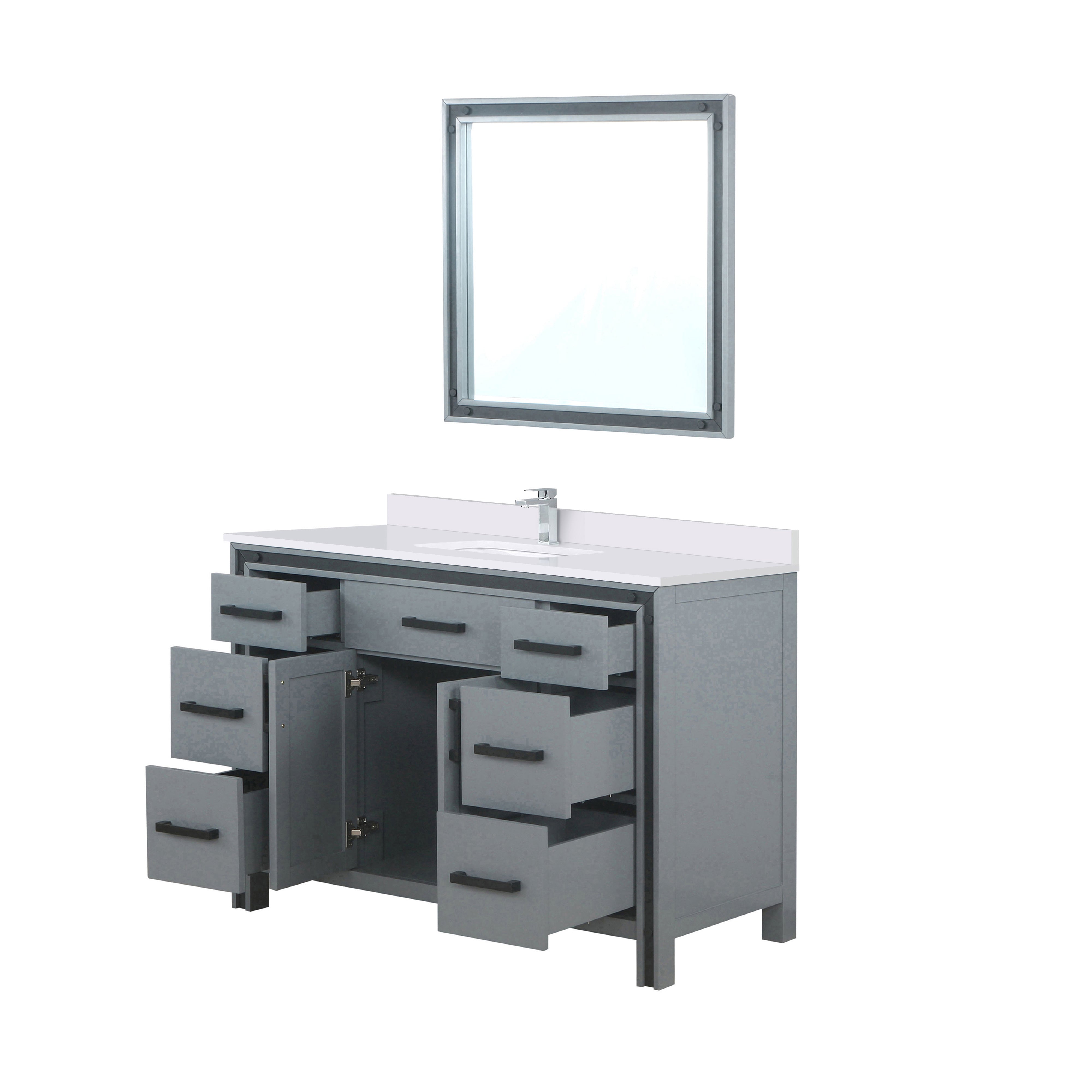 Ziva 48 in W x 22 in D Dark Grey Bath Vanity