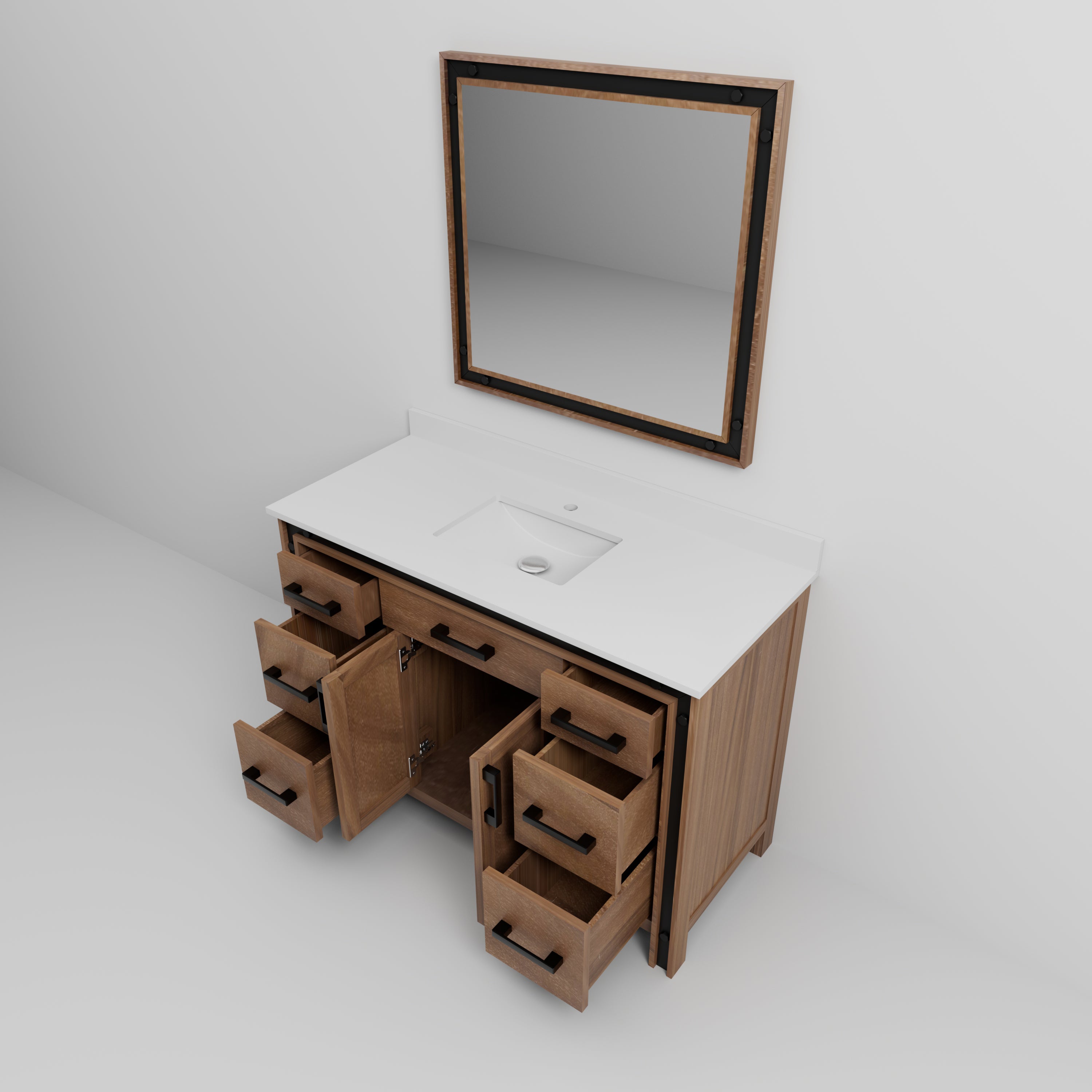 Ziva 48 in W x 22 in D Rustic Barnwood Bath Vanity