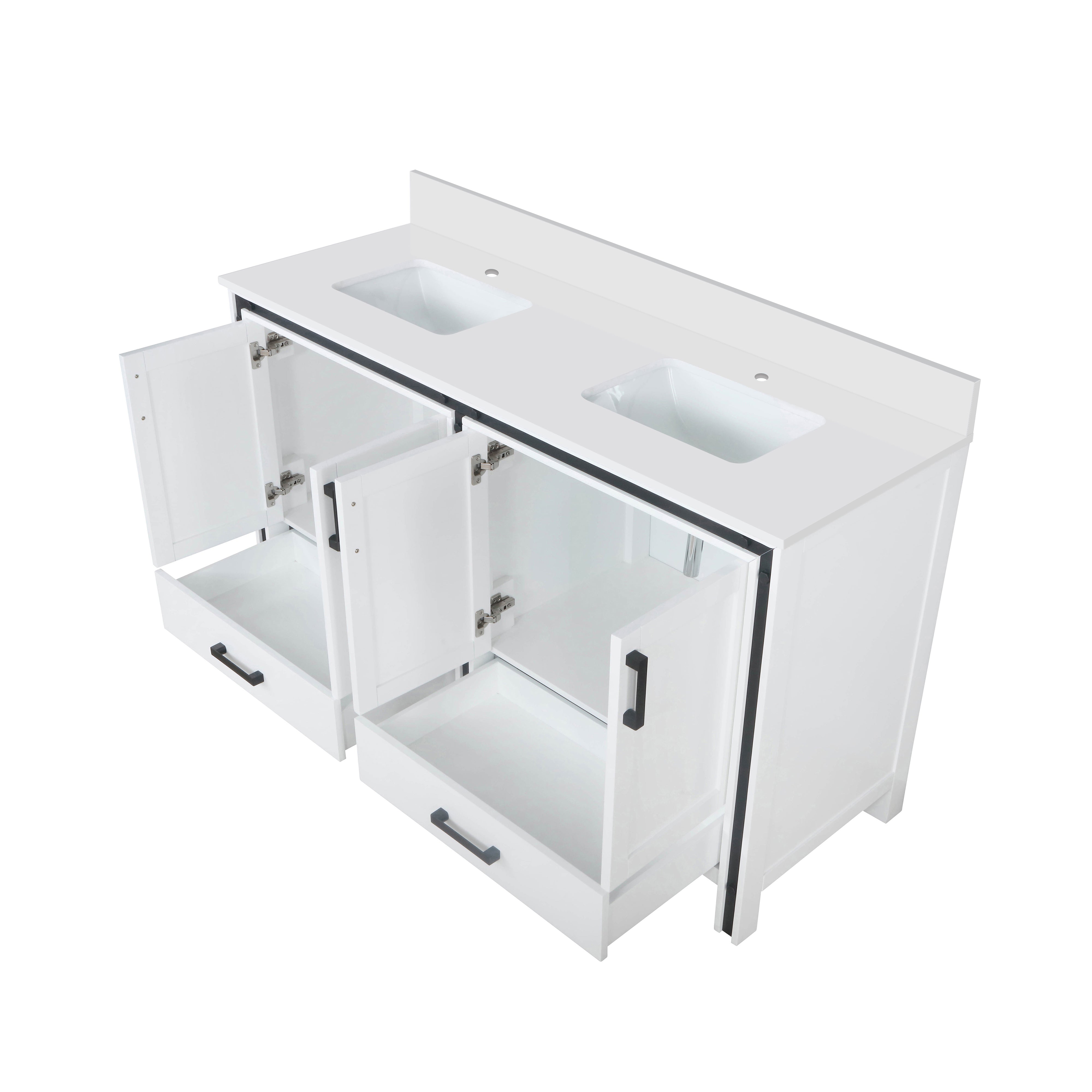 Ziva 60 in W x 22 in D White Double Bath Vanity