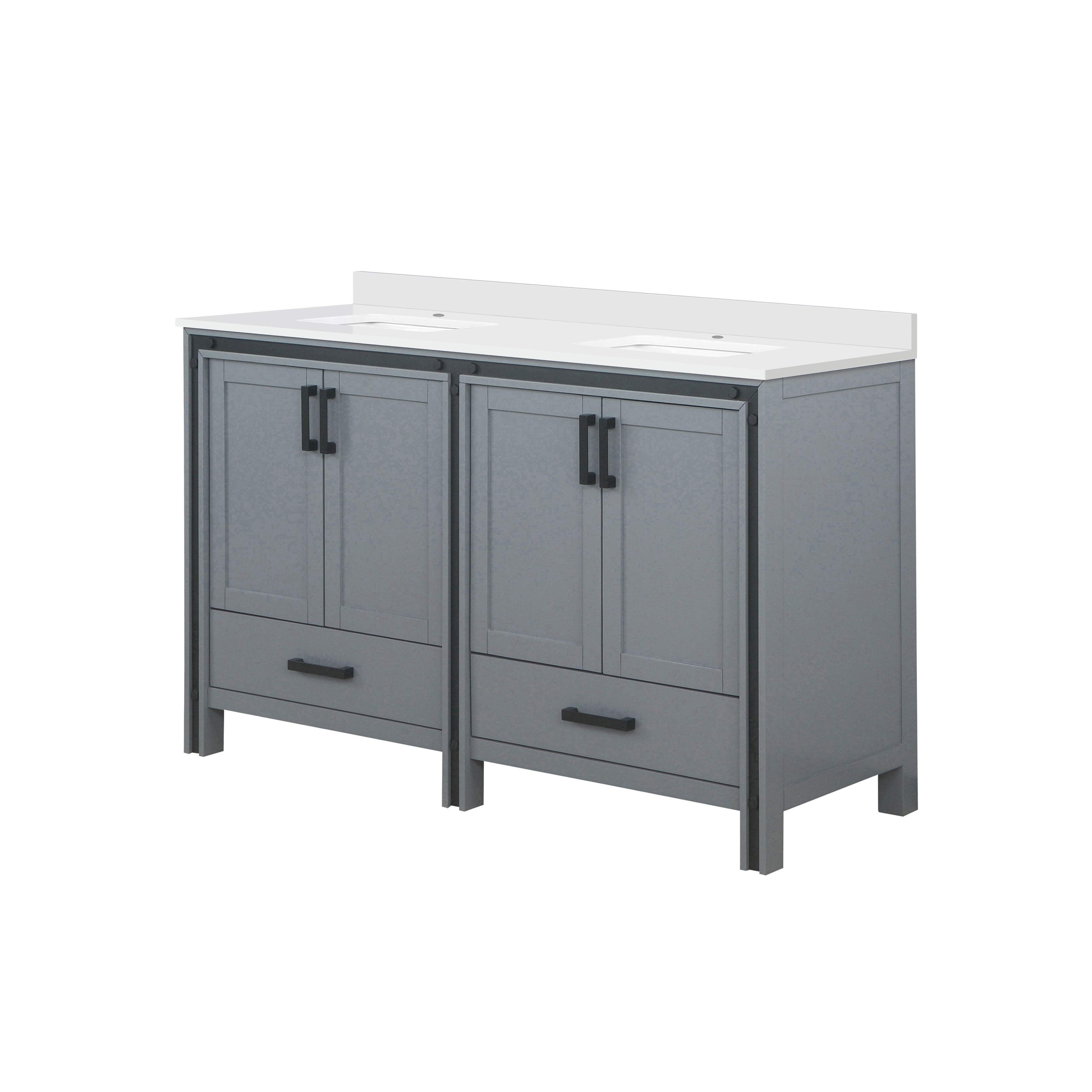 Ziva 60 in W x 22 in D Dark Grey Double Bath Vanity