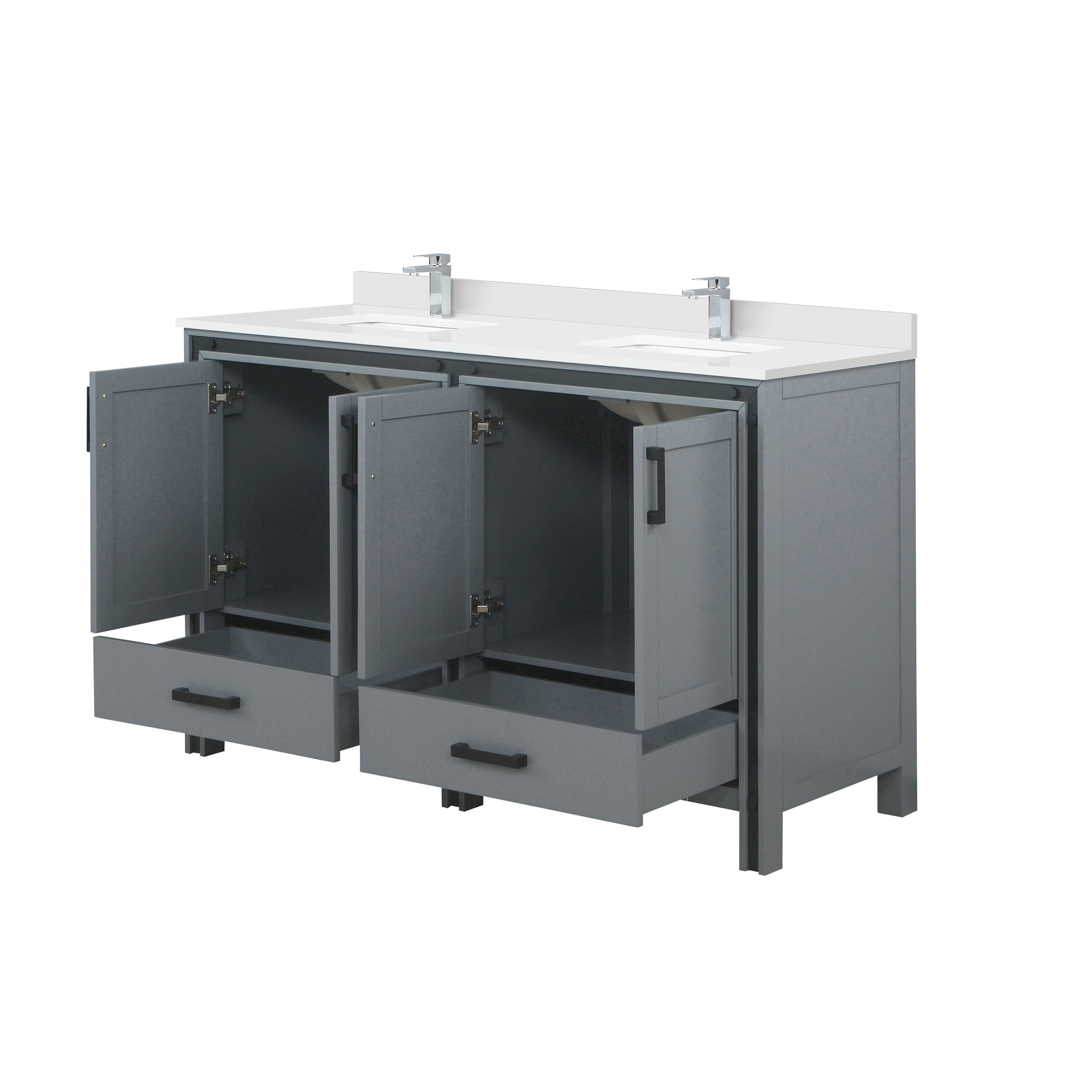 Ziva 60 in W x 22 in D Dark Grey Double Bath Vanity