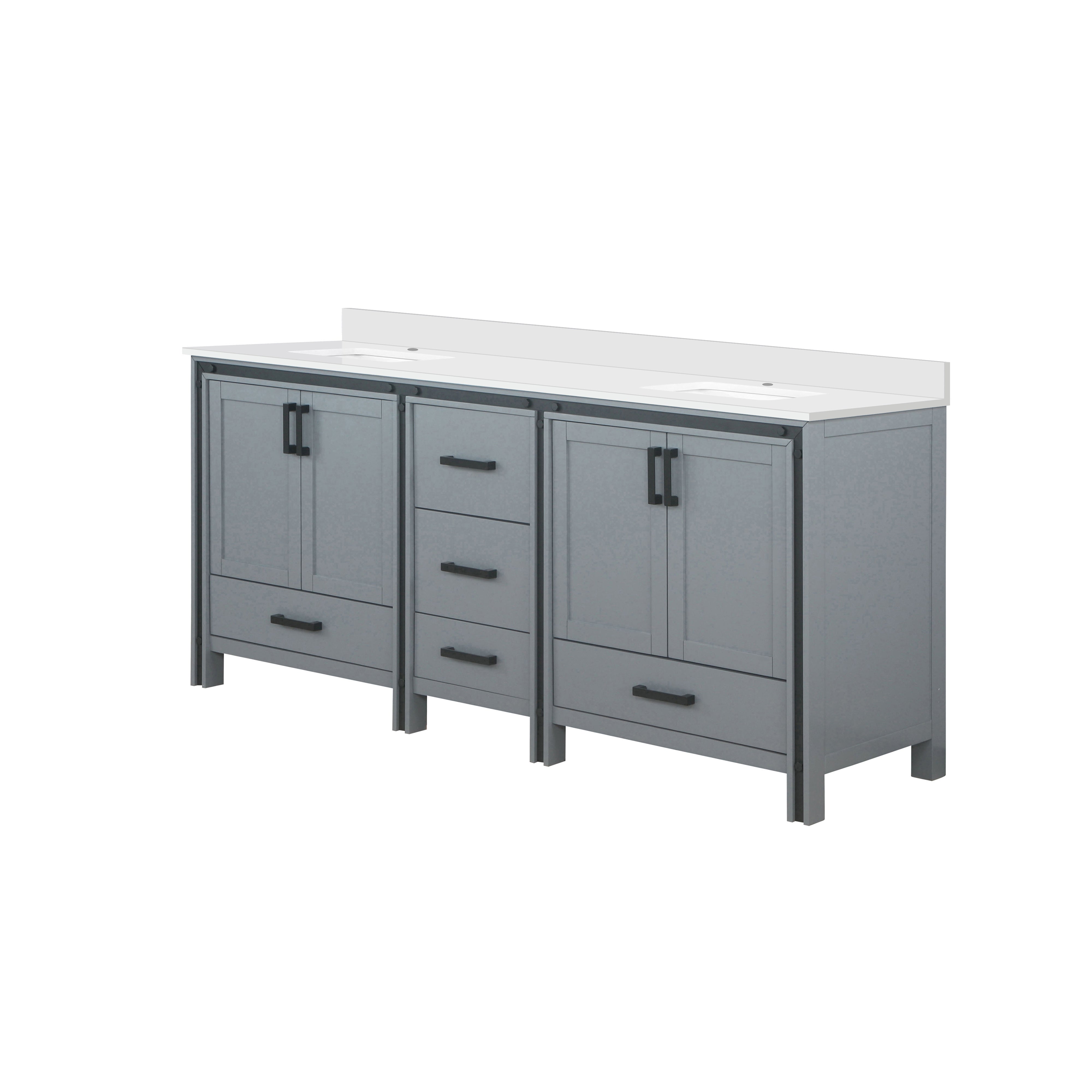 Ziva 80 in W x 22 in D Dark Grey Double Bath Vanity