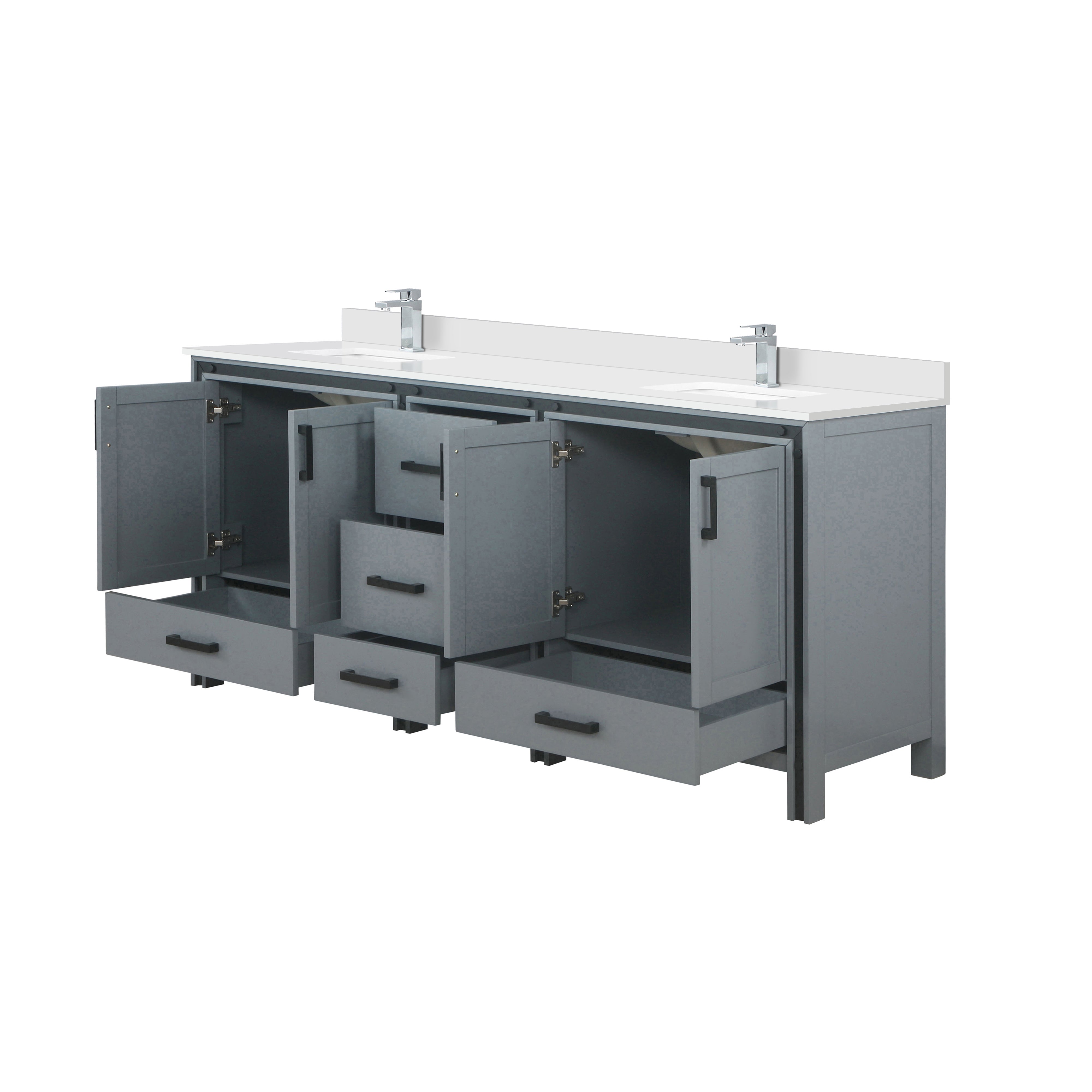 Ziva 80 in W x 22 in D Dark Grey Double Bath Vanity