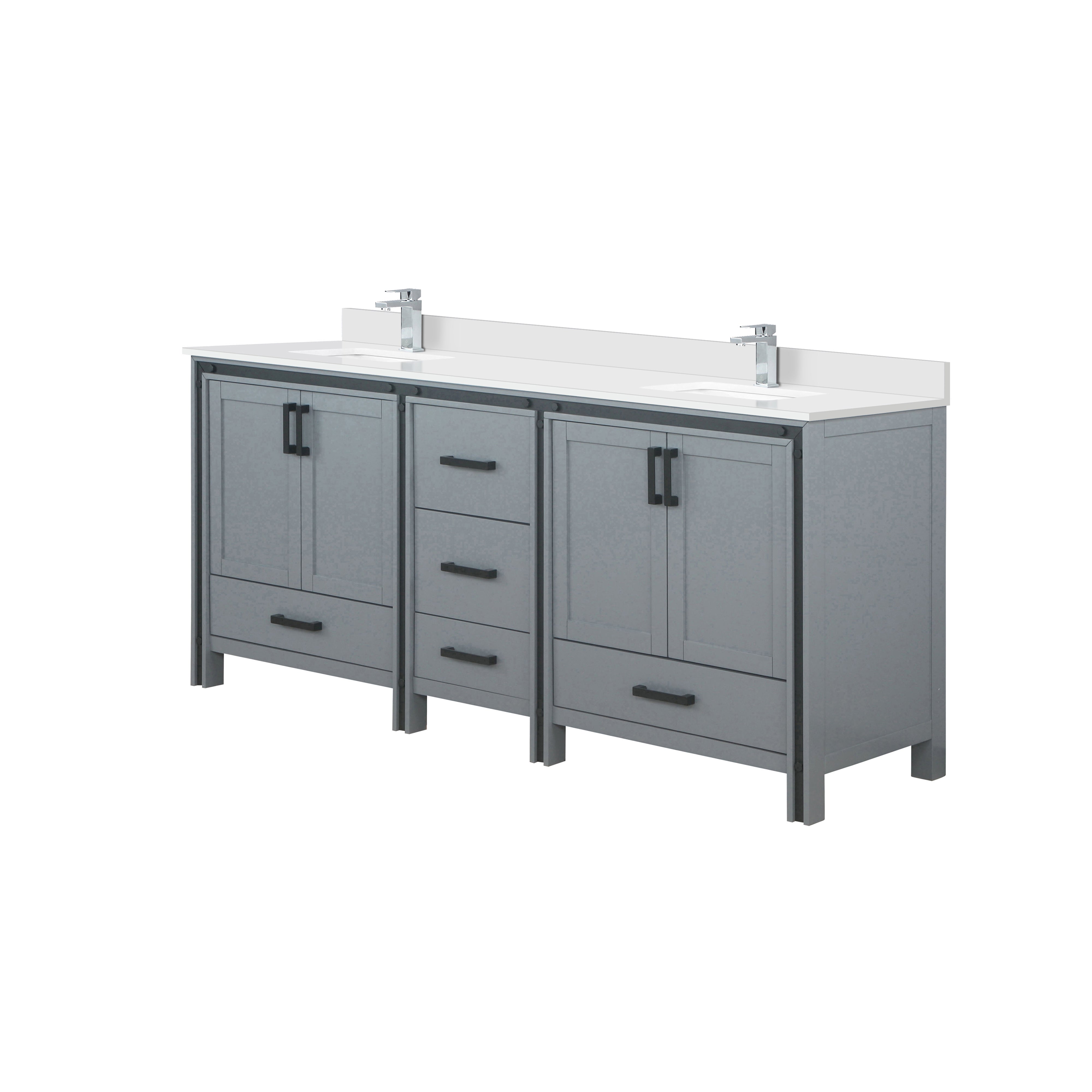 Ziva 80 in W x 22 in D Dark Grey Double Bath Vanity