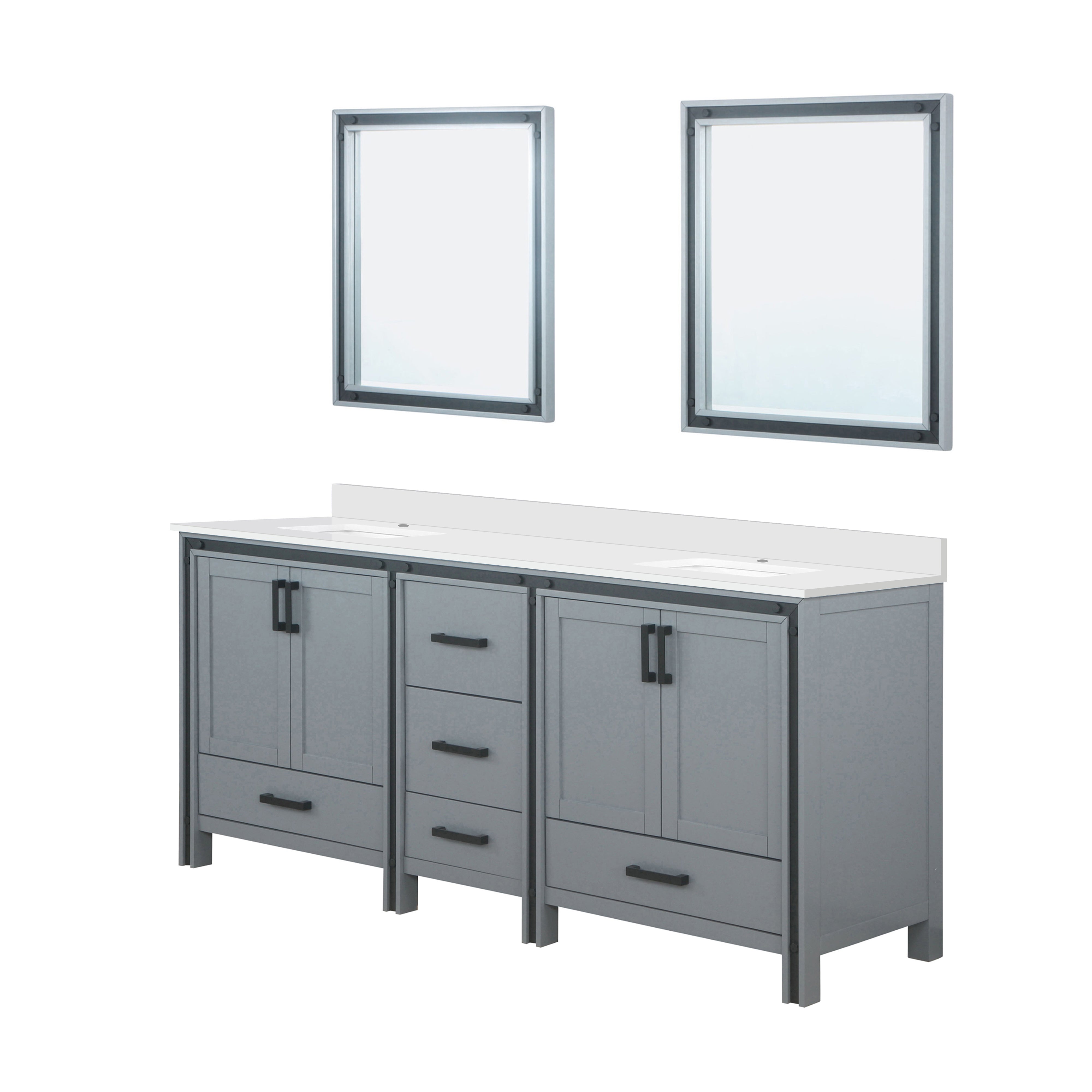 Ziva 80 in W x 22 in D Dark Grey Double Bath Vanity