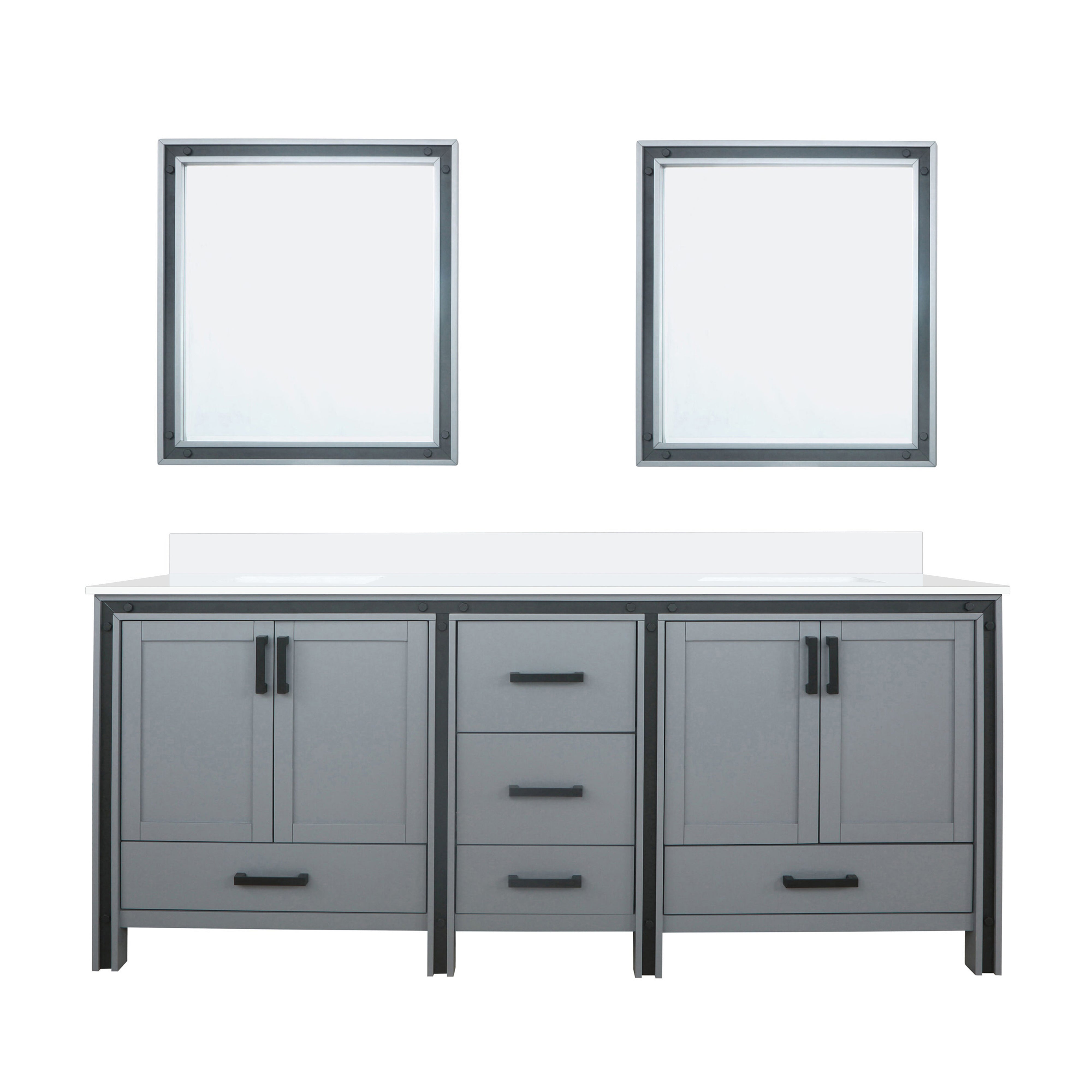 Ziva 80 in W x 22 in D Dark Grey Double Bath Vanity