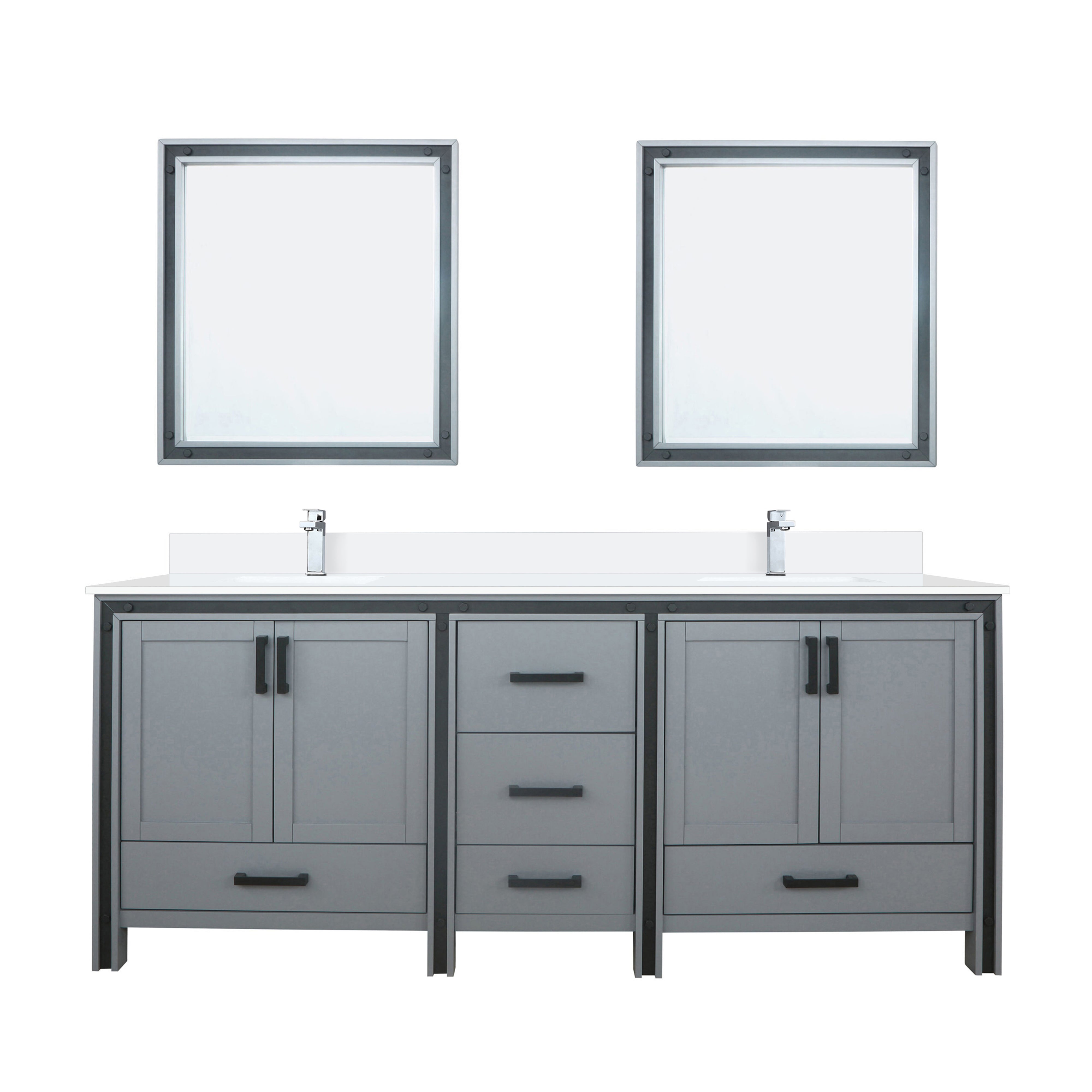 Ziva 80 in W x 22 in D Dark Grey Double Bath Vanity