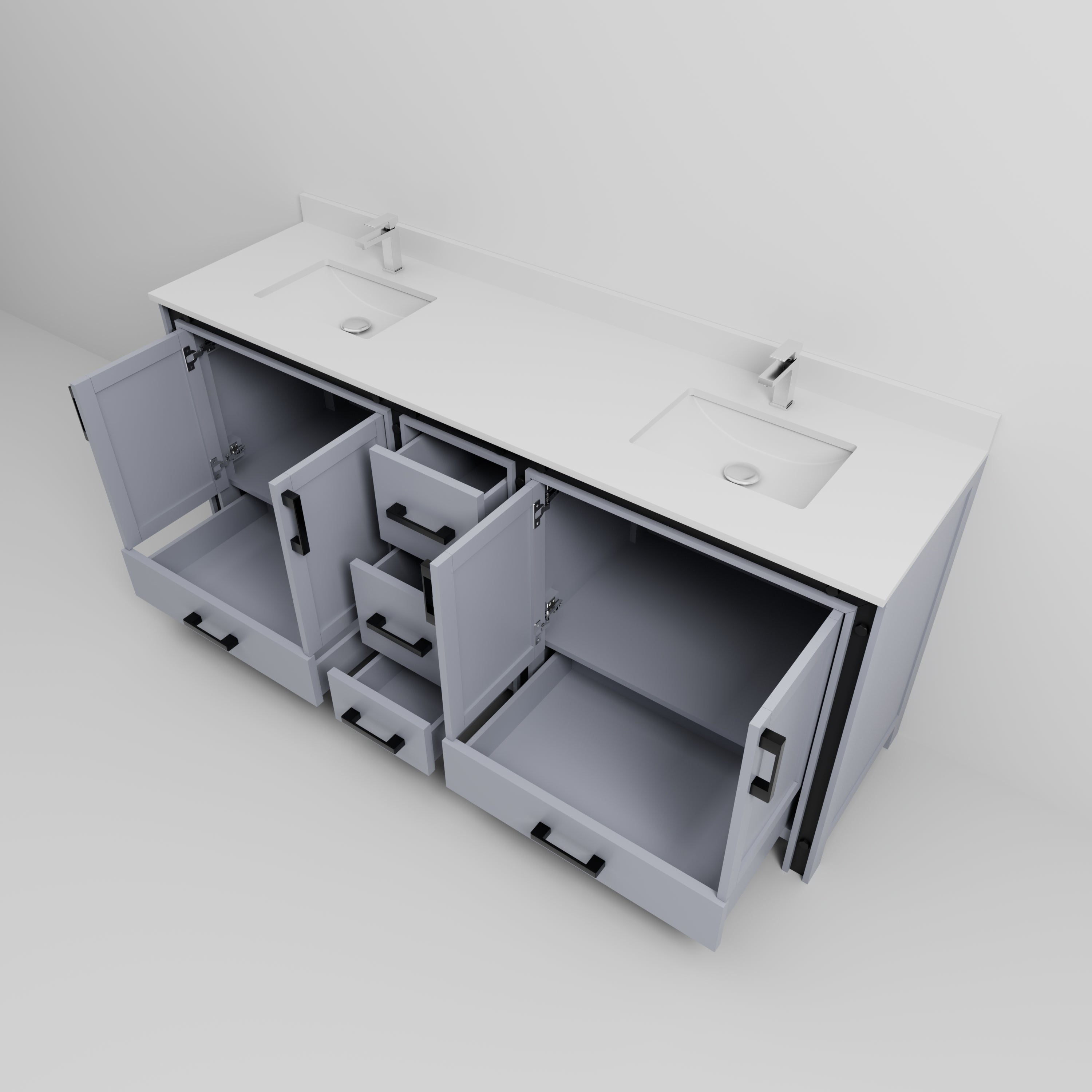 Ziva 80 in W x 22 in D Dark Grey Double Bath Vanity