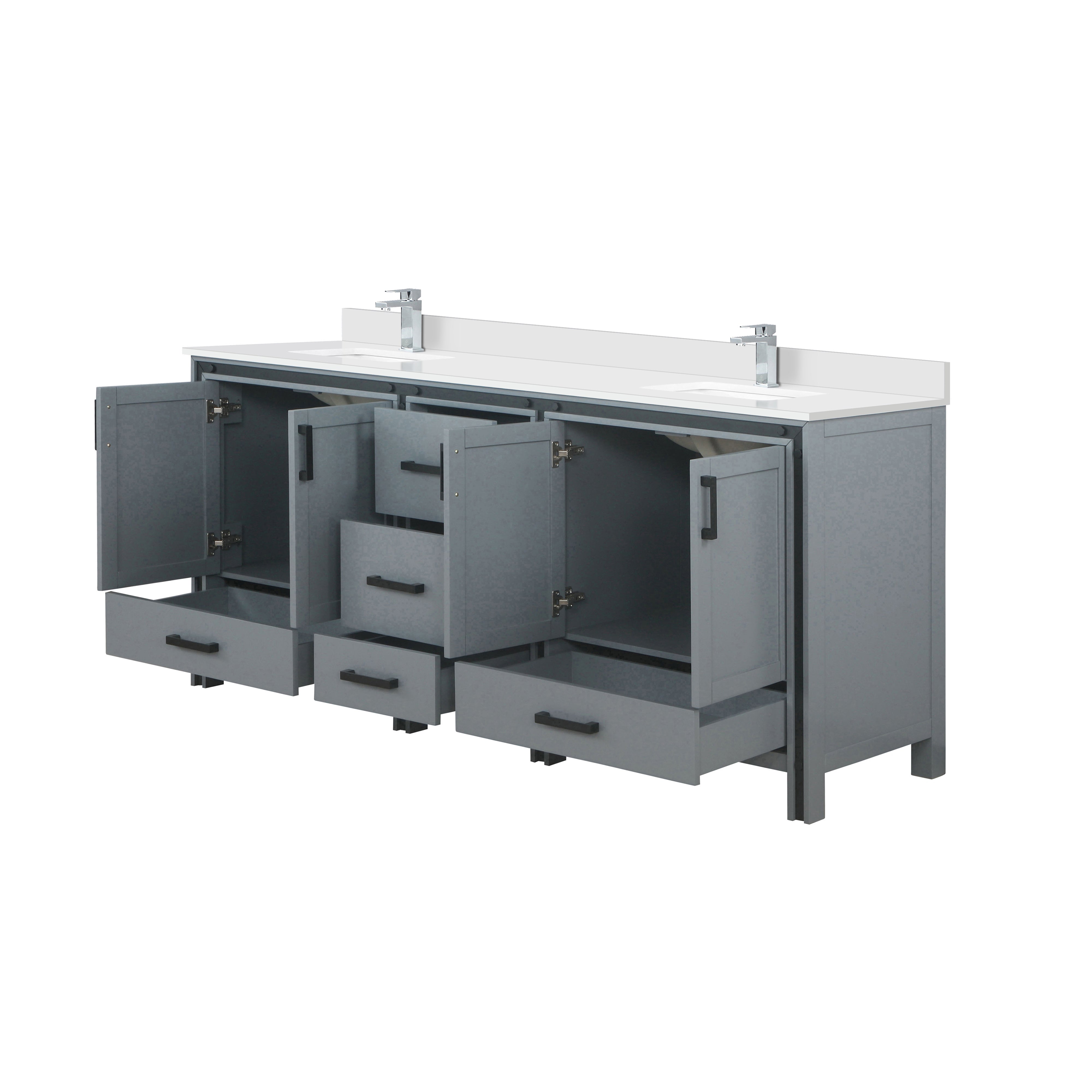 Ziva 80 in W x 22 in D Dark Grey Double Bath Vanity