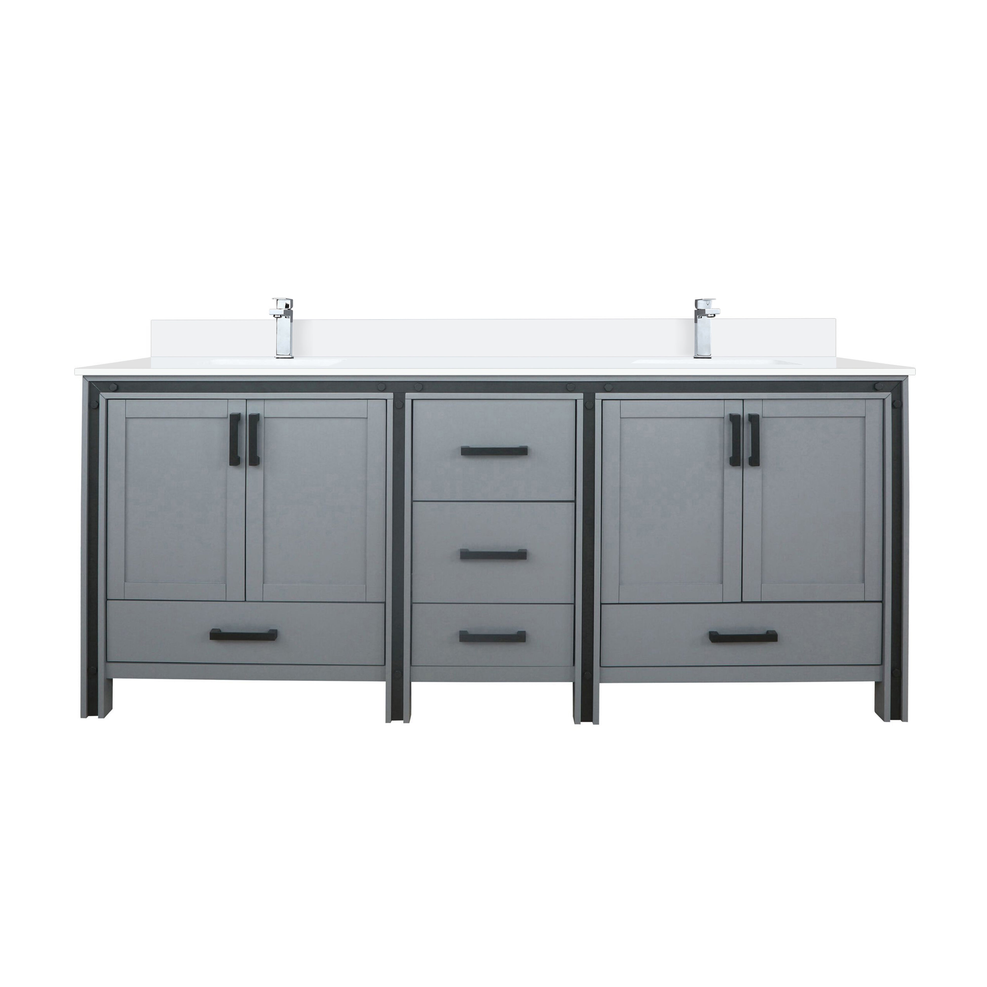Ziva 80 in W x 22 in D Dark Grey Double Bath Vanity