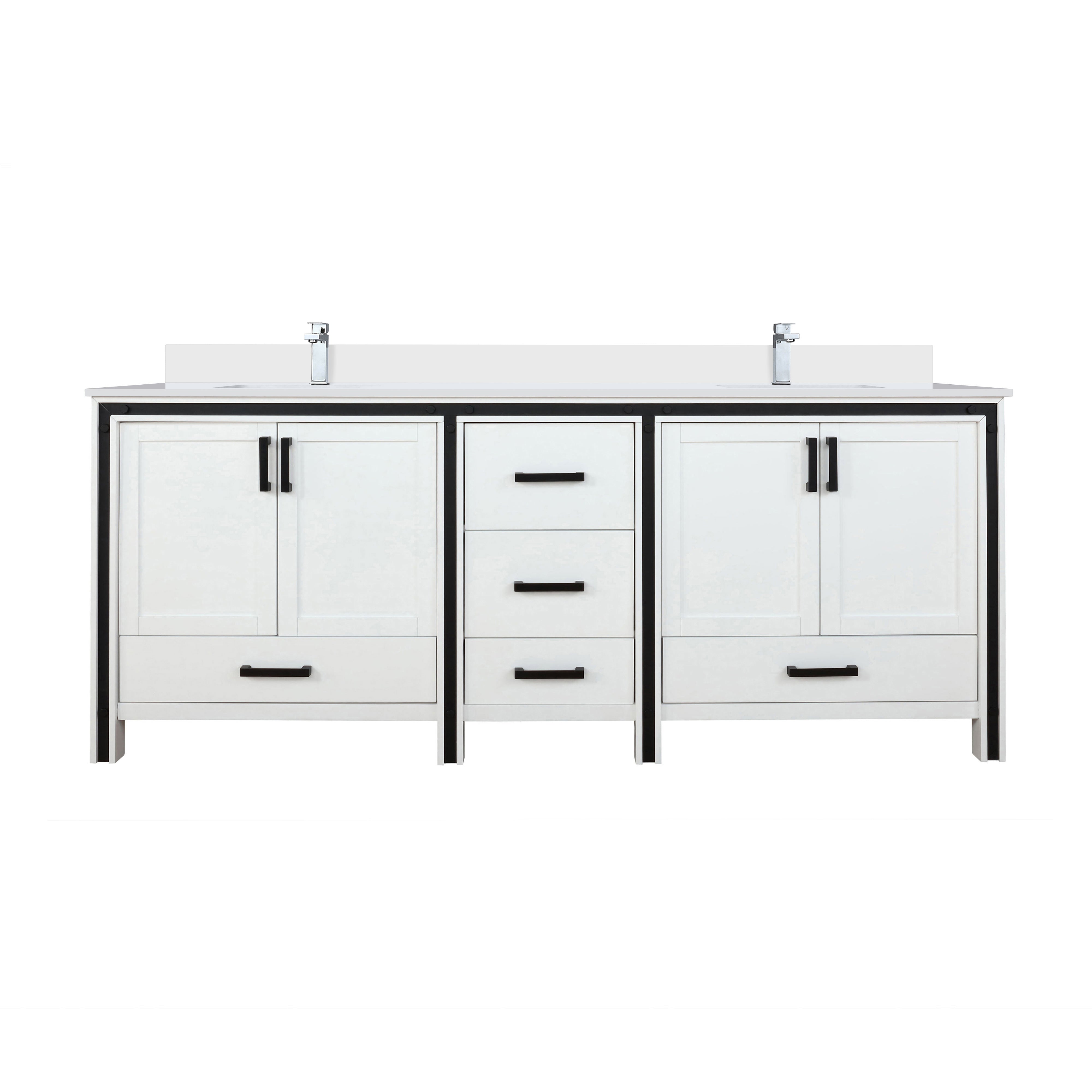 Ziva 84 in W x 22 in D White Double Bath Vanity