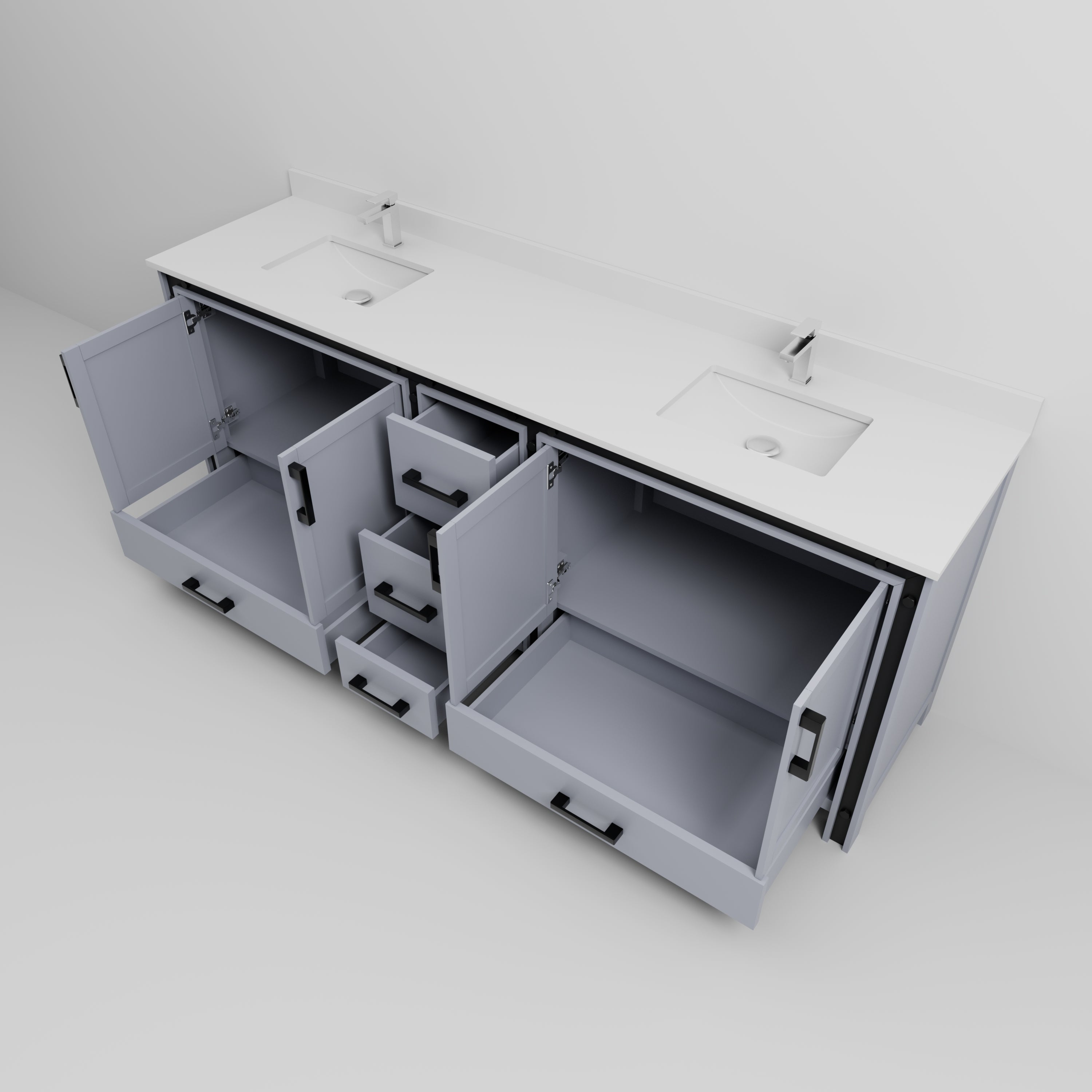Ziva 84 in W x 22 in D Dark Grey Double Bath Vanity