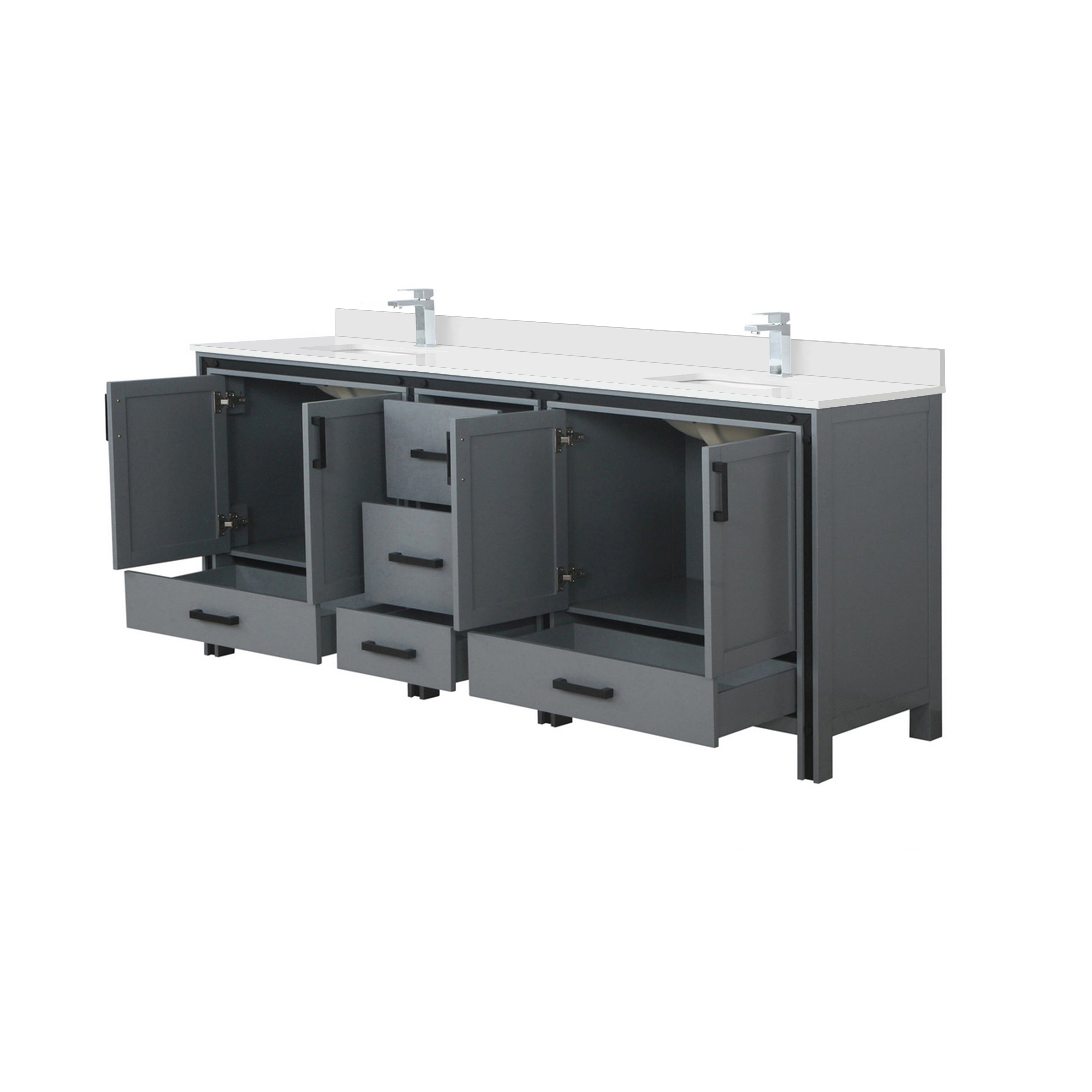 Ziva 84 in W x 22 in D Dark Grey Double Bath Vanity