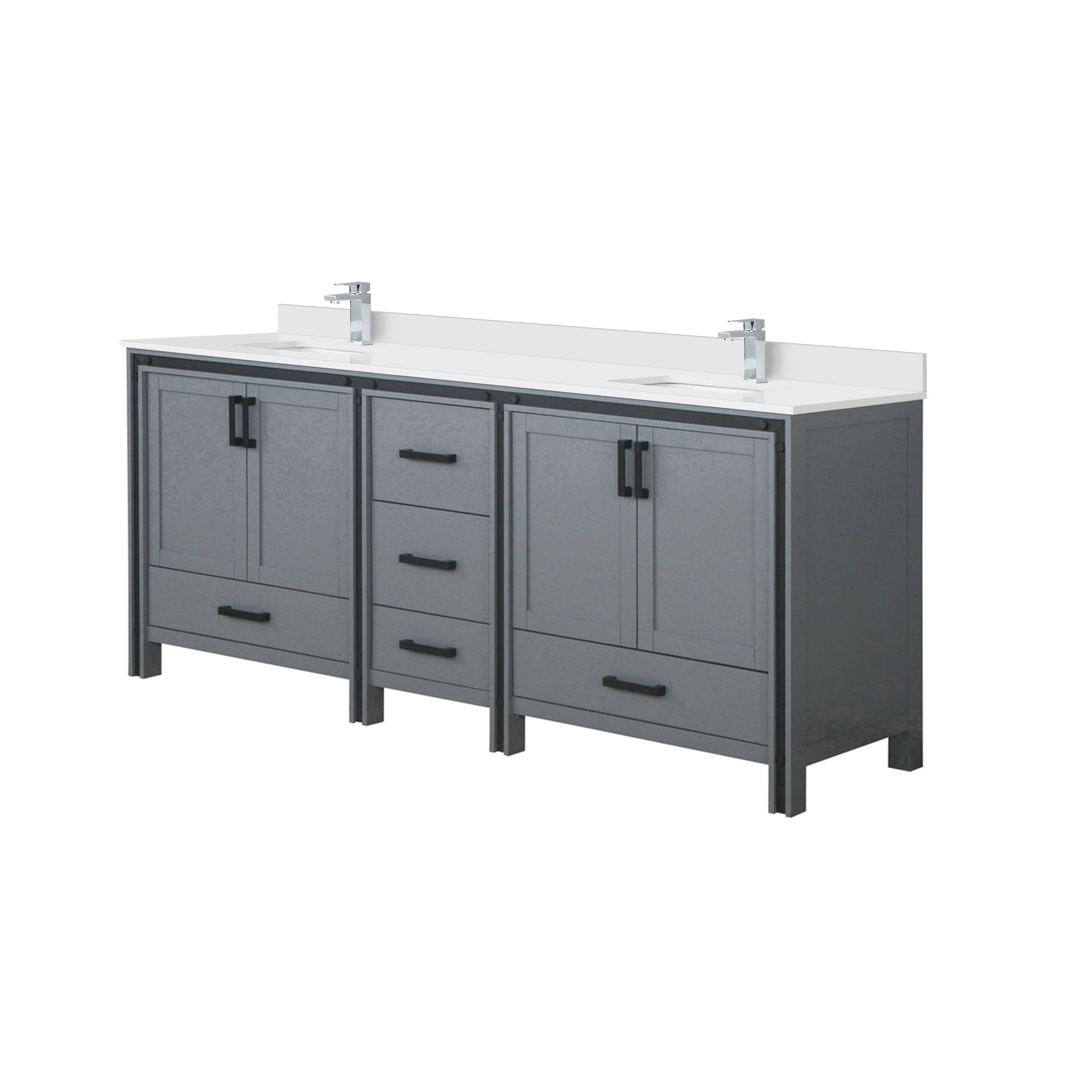 Ziva 84 in W x 22 in D Dark Grey Double Bath Vanity