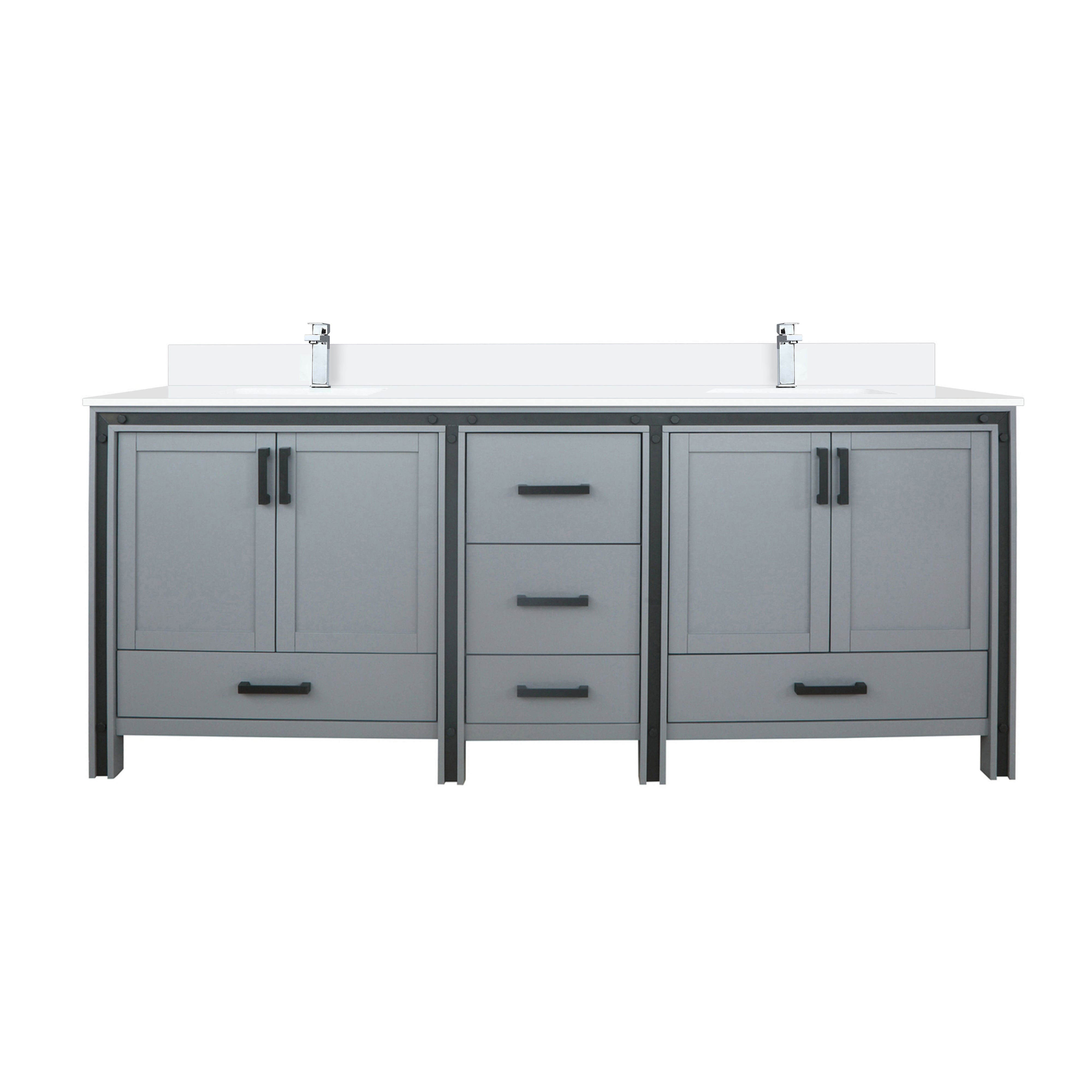 Ziva 84 in W x 22 in D Dark Grey Double Bath Vanity