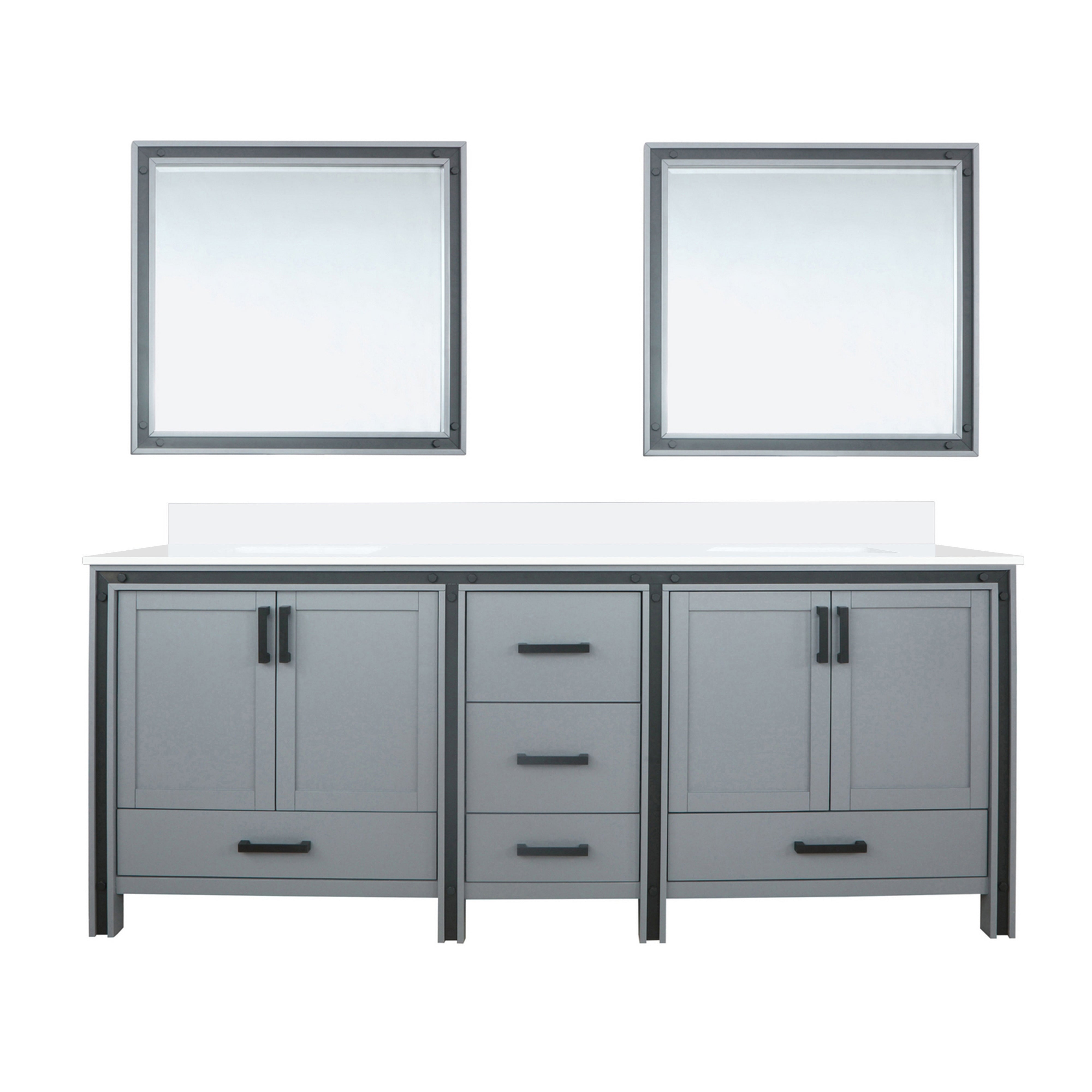 Ziva 84 in W x 22 in D Dark Grey Double Bath Vanity