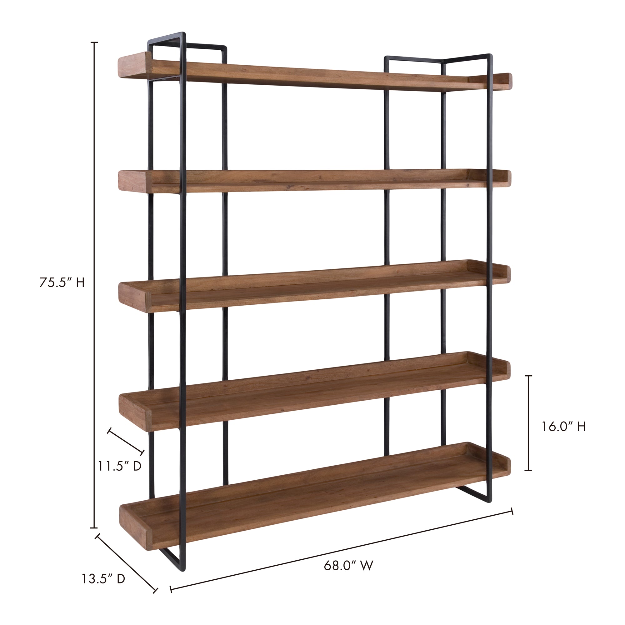 Moes Vancouver Bookshelf Large Light Brown LX-1026-03