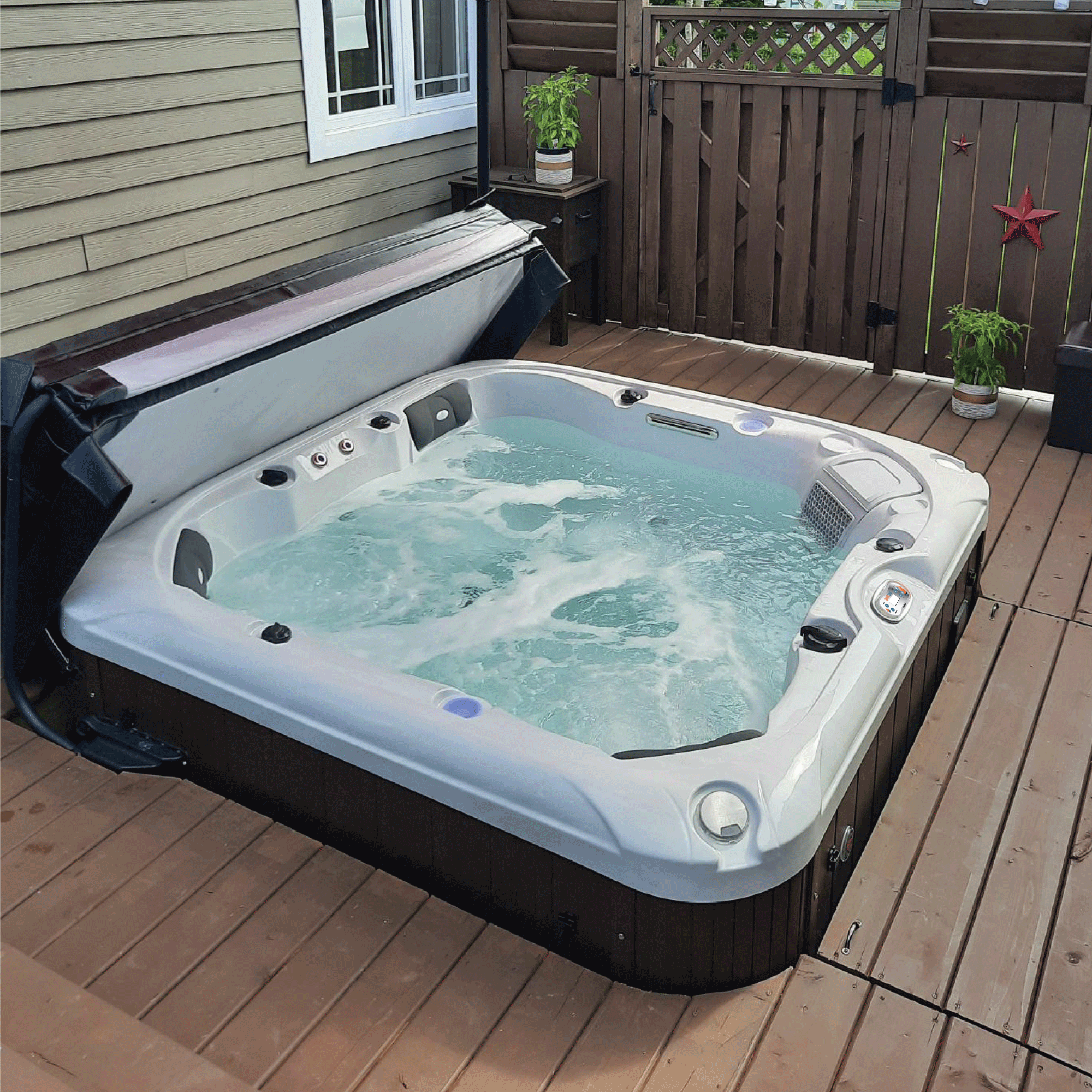 Liberty Spas LYS5000 Luxury 240V 6-Person Spa – 34 Jets, Bluetooth, LED, Glacier Filtration