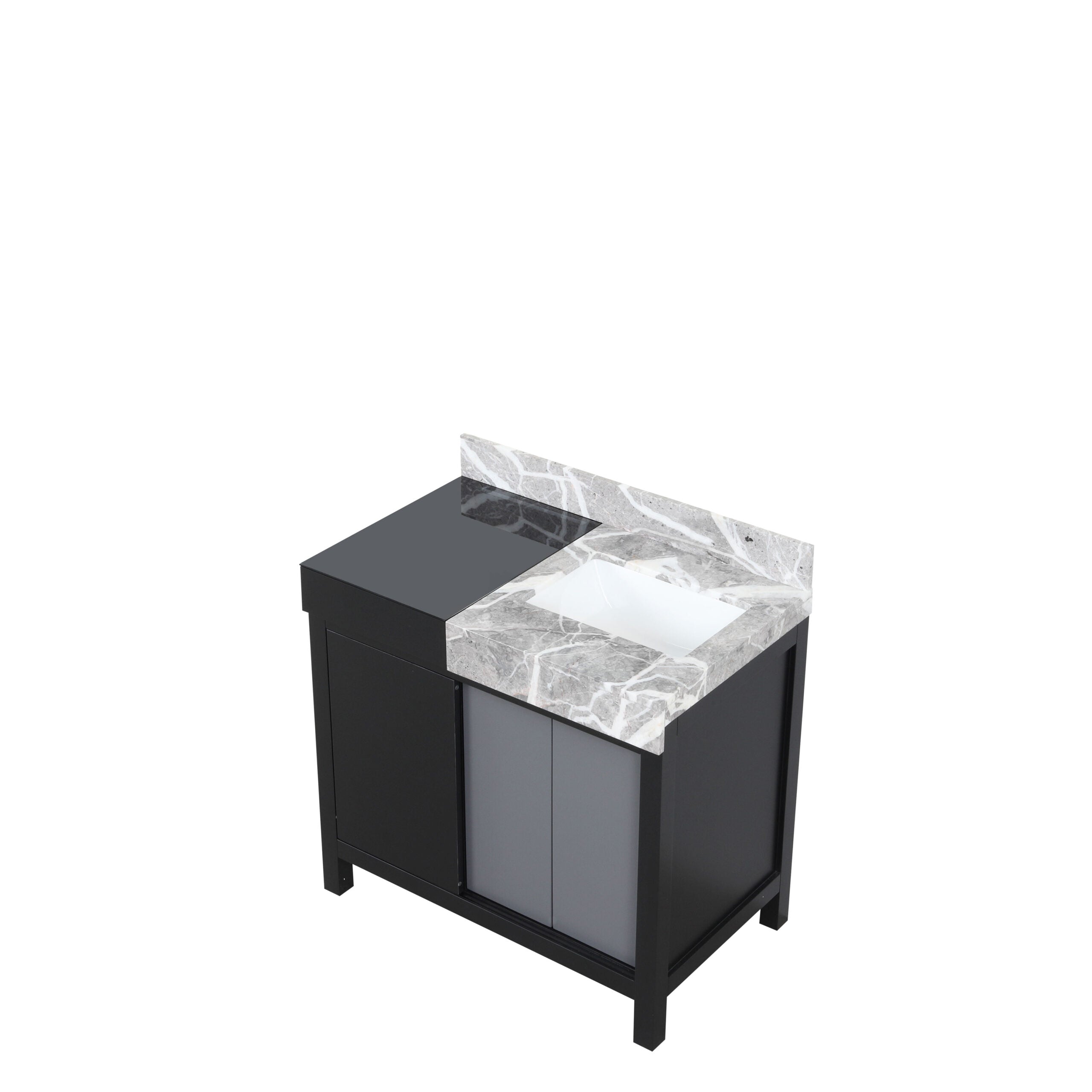 Zilara 36 in W x 22 in D Black and Grey Bath Vanity