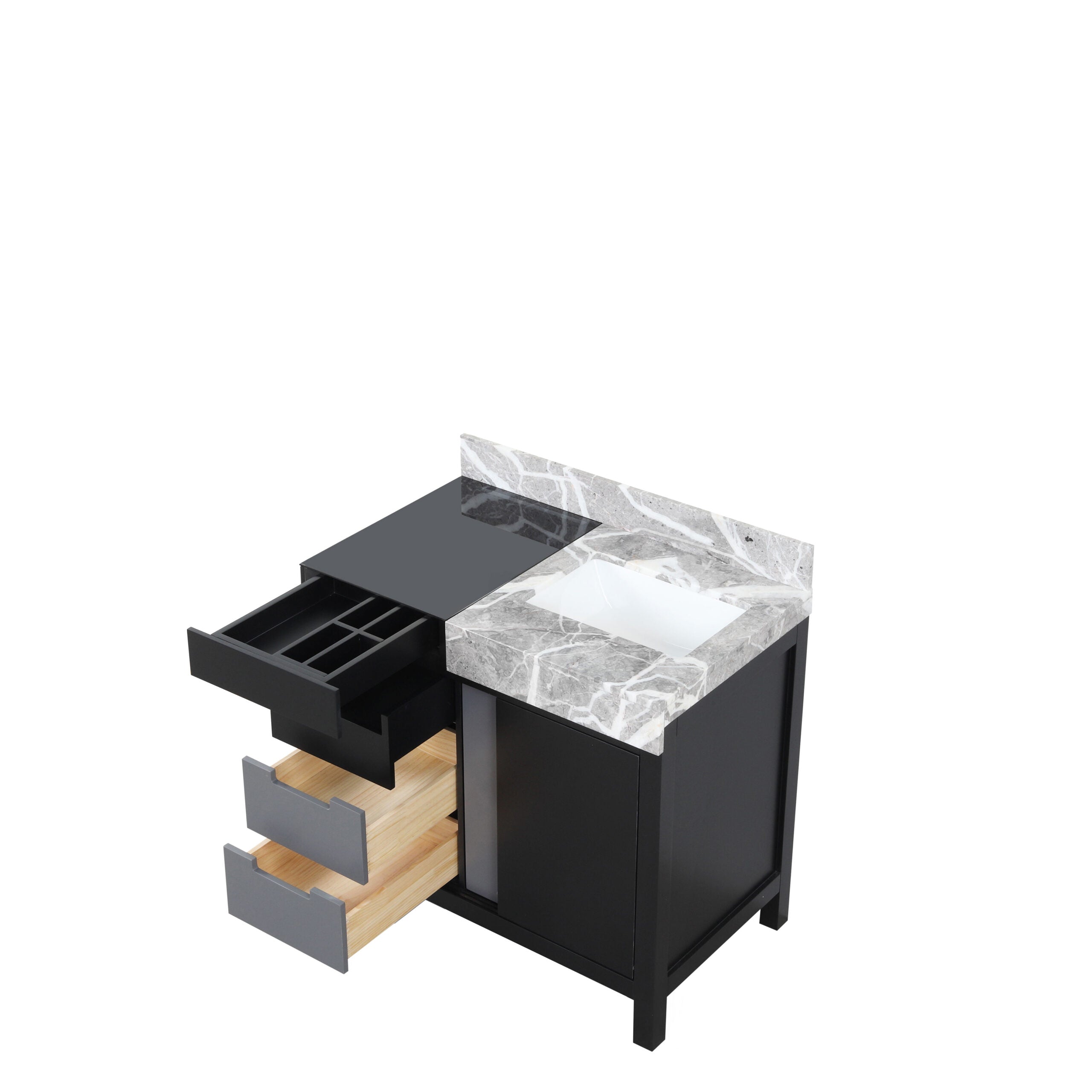 Zilara 36 in W x 22 in D Black and Grey Bath Vanity