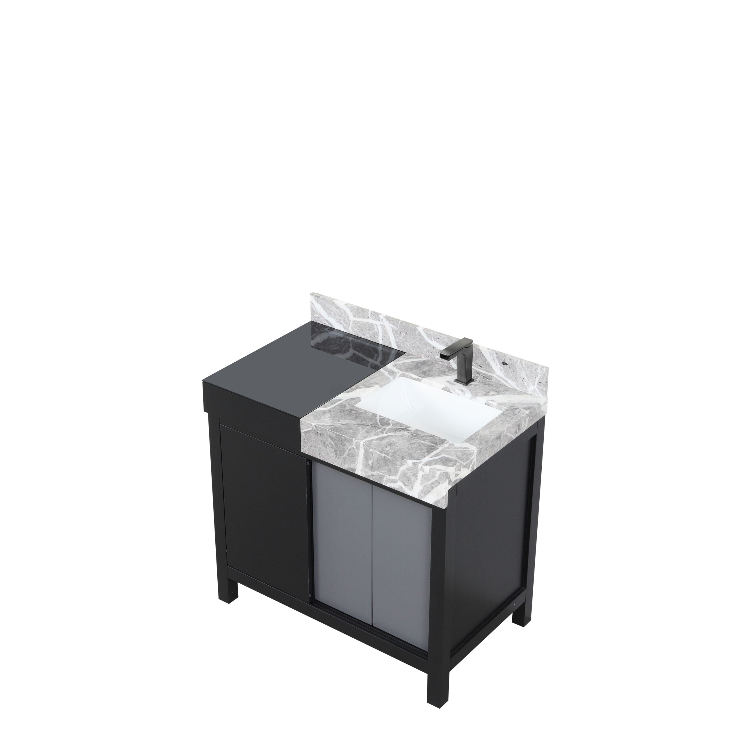 Zilara 36 in W x 22 in D Black and Grey Bath Vanity