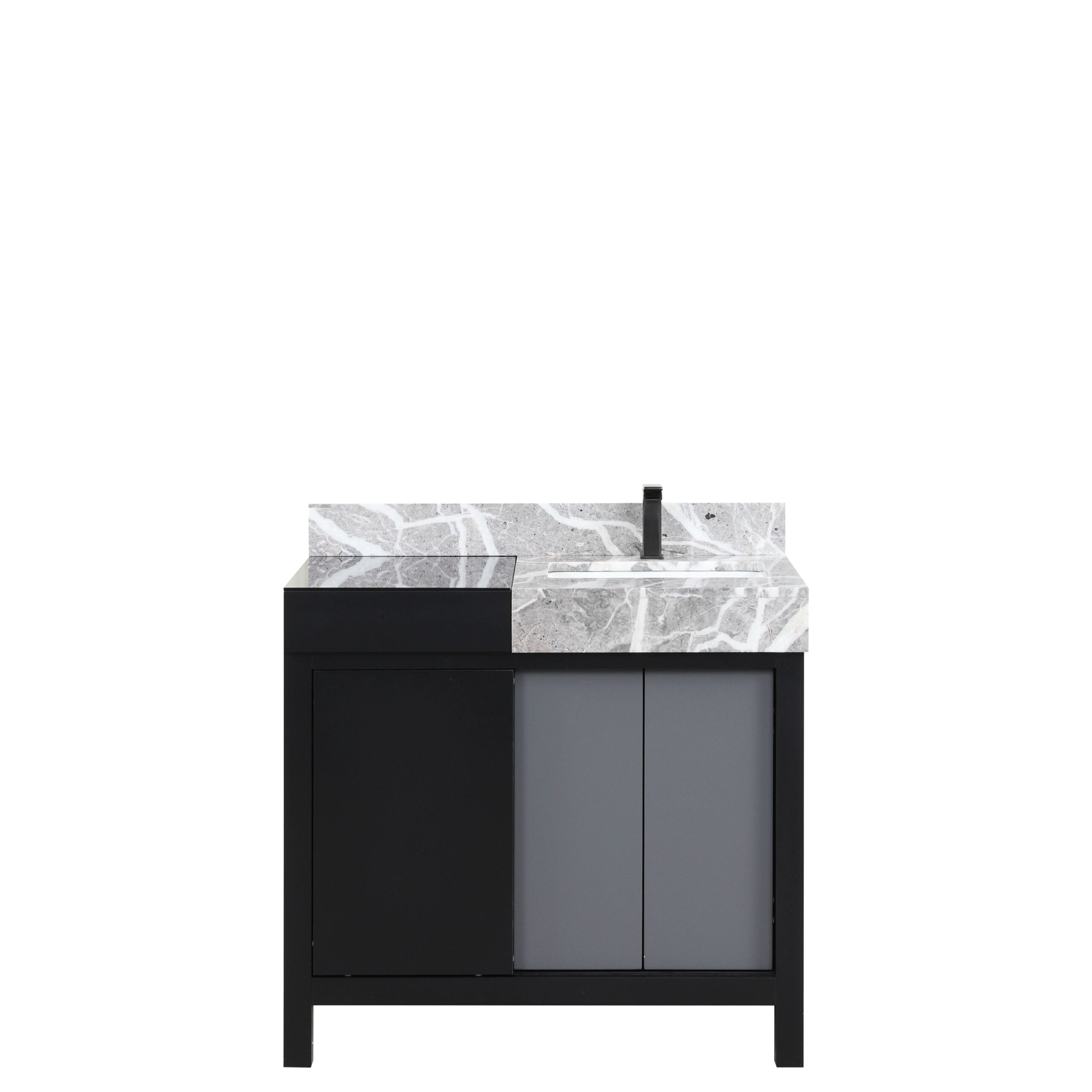 Zilara 36 in W x 22 in D Black and Grey Bath Vanity
