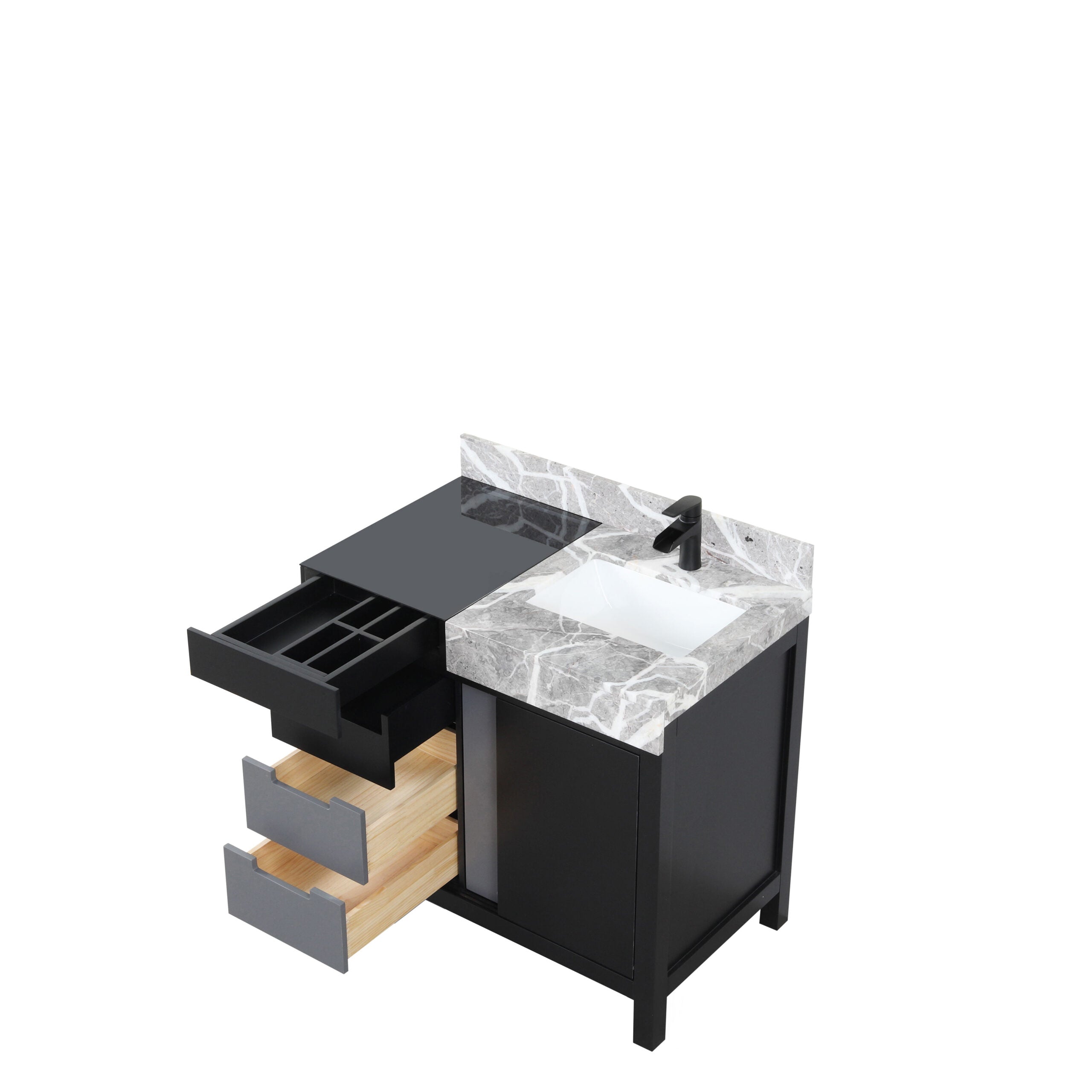 Zilara 36 in W x 22 in D Black and Grey Bath Vanity