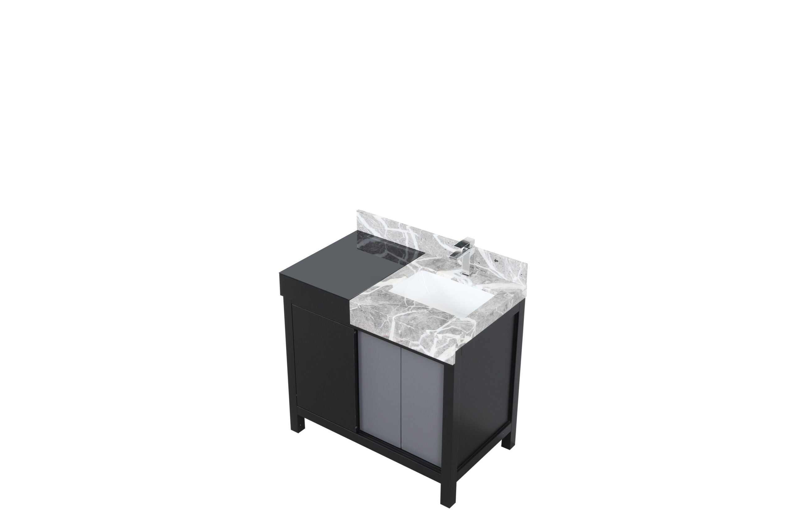 Zilara 36 in W x 22 in D Black and Grey Bath Vanity