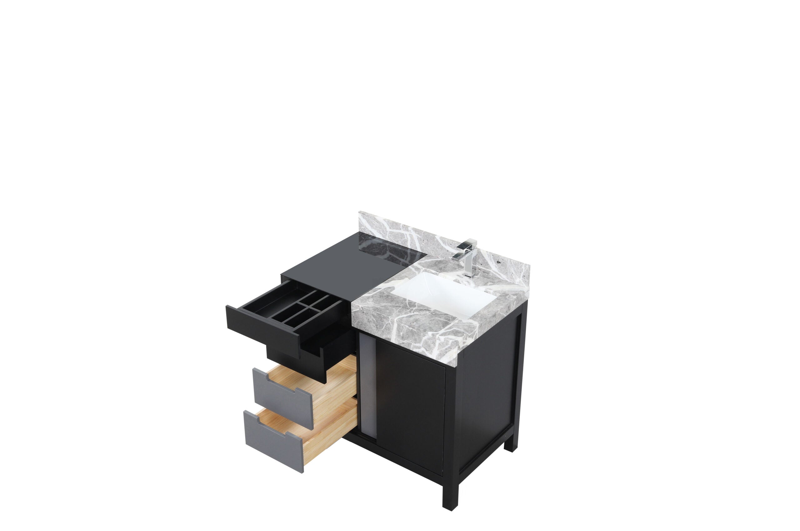 Zilara 36 in W x 22 in D Black and Grey Bath Vanity