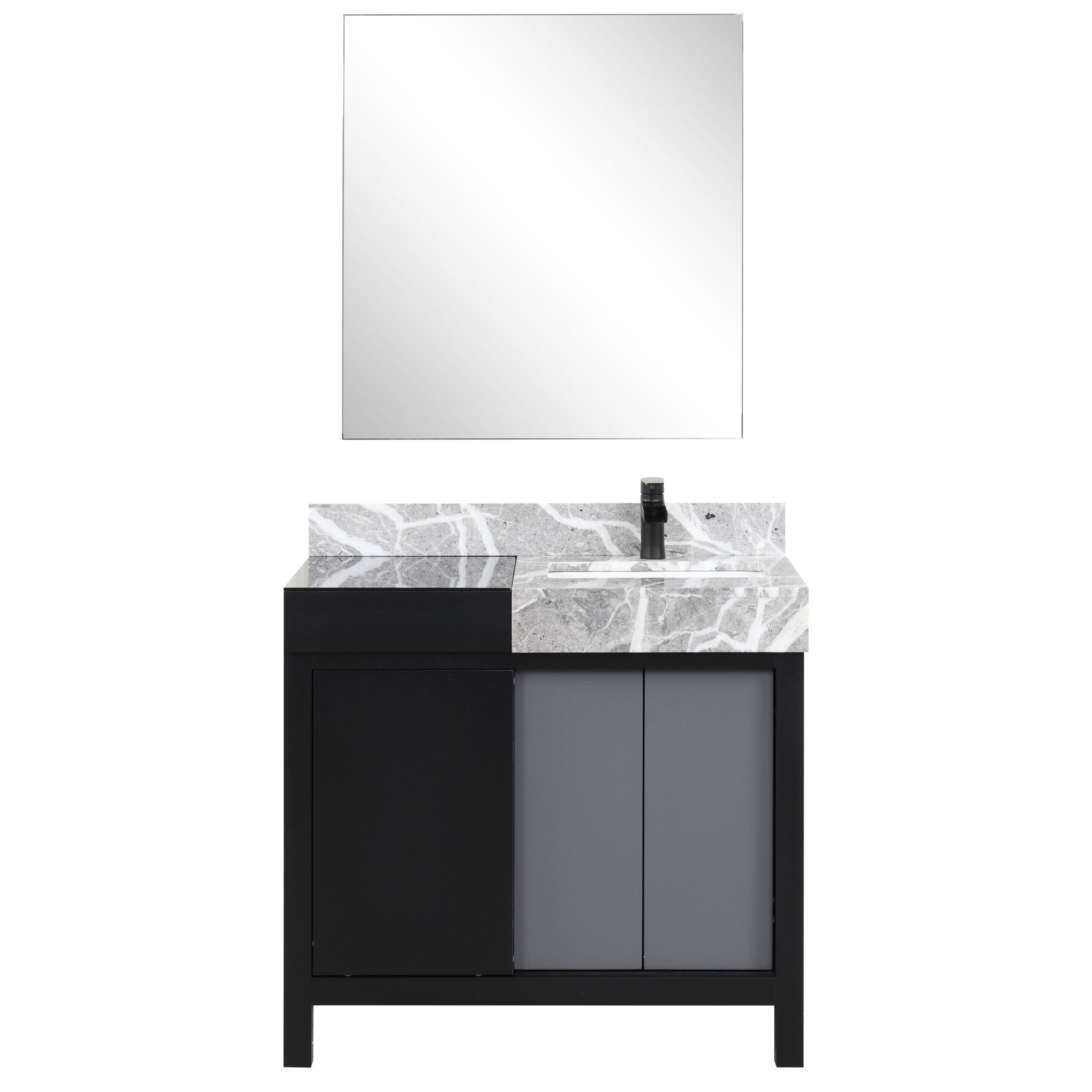 Zilara 36 in W x 22 in D Black and Grey Bath Vanity