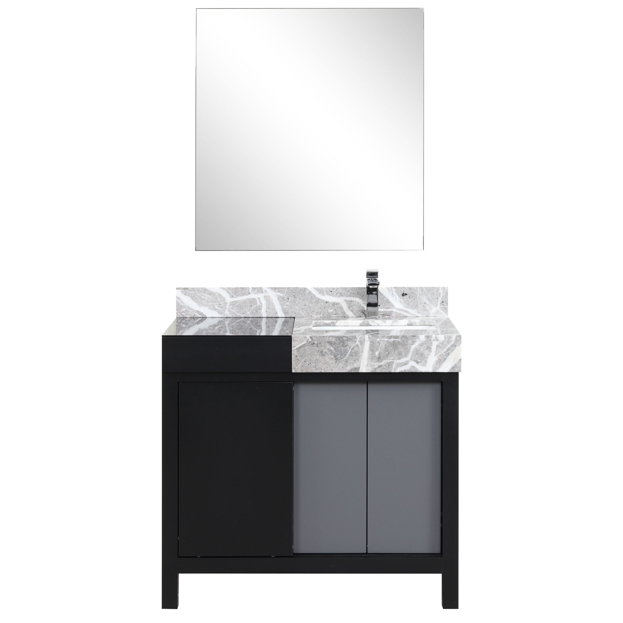 Zilara 36 in W x 22 in D Black and Grey Bath Vanity