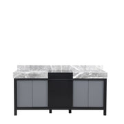 Zilara 72 in W x 22 in D Black and Grey Double Bath Vanity