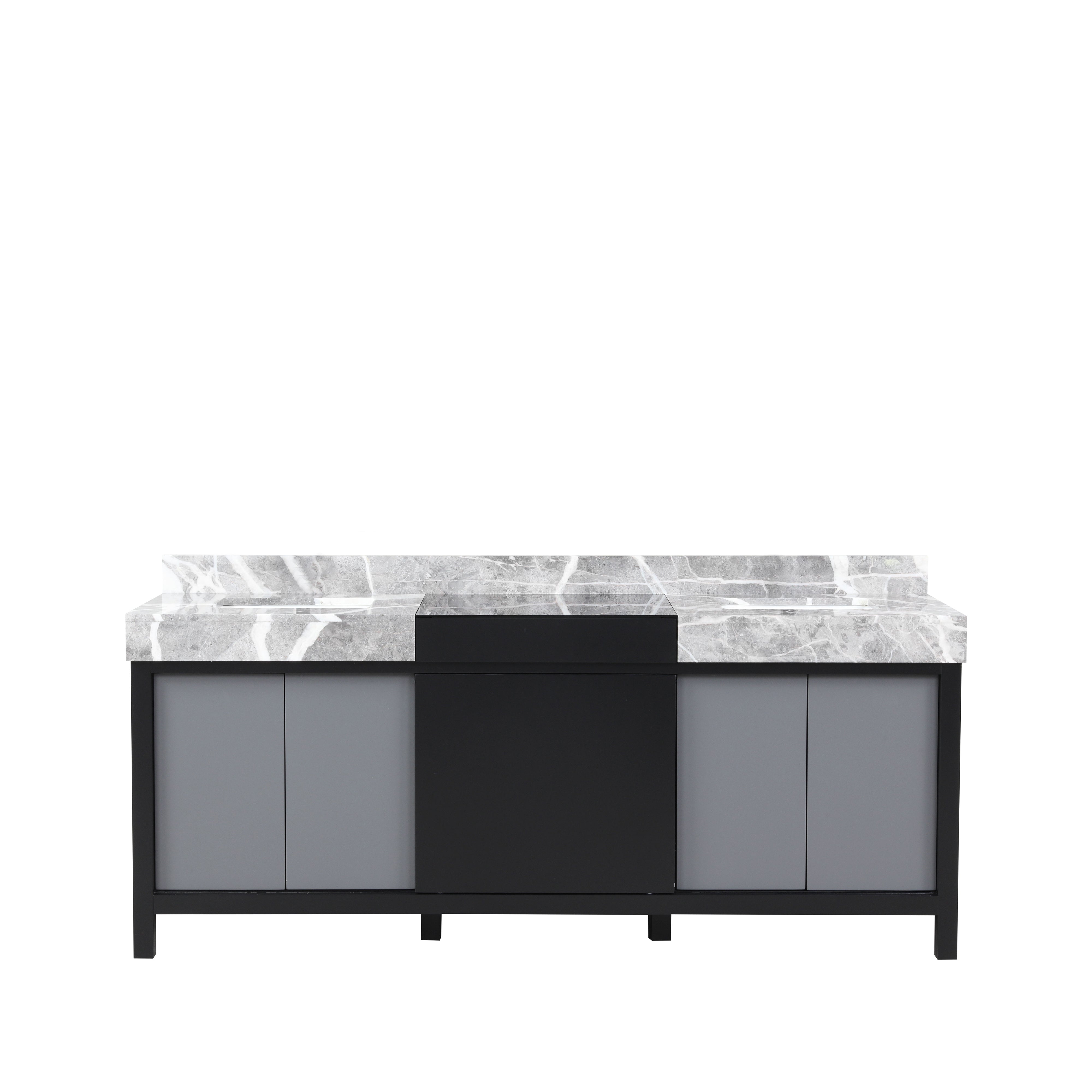 Zilara 80 in W x 22 in D Black and Grey Double Bath Vanity