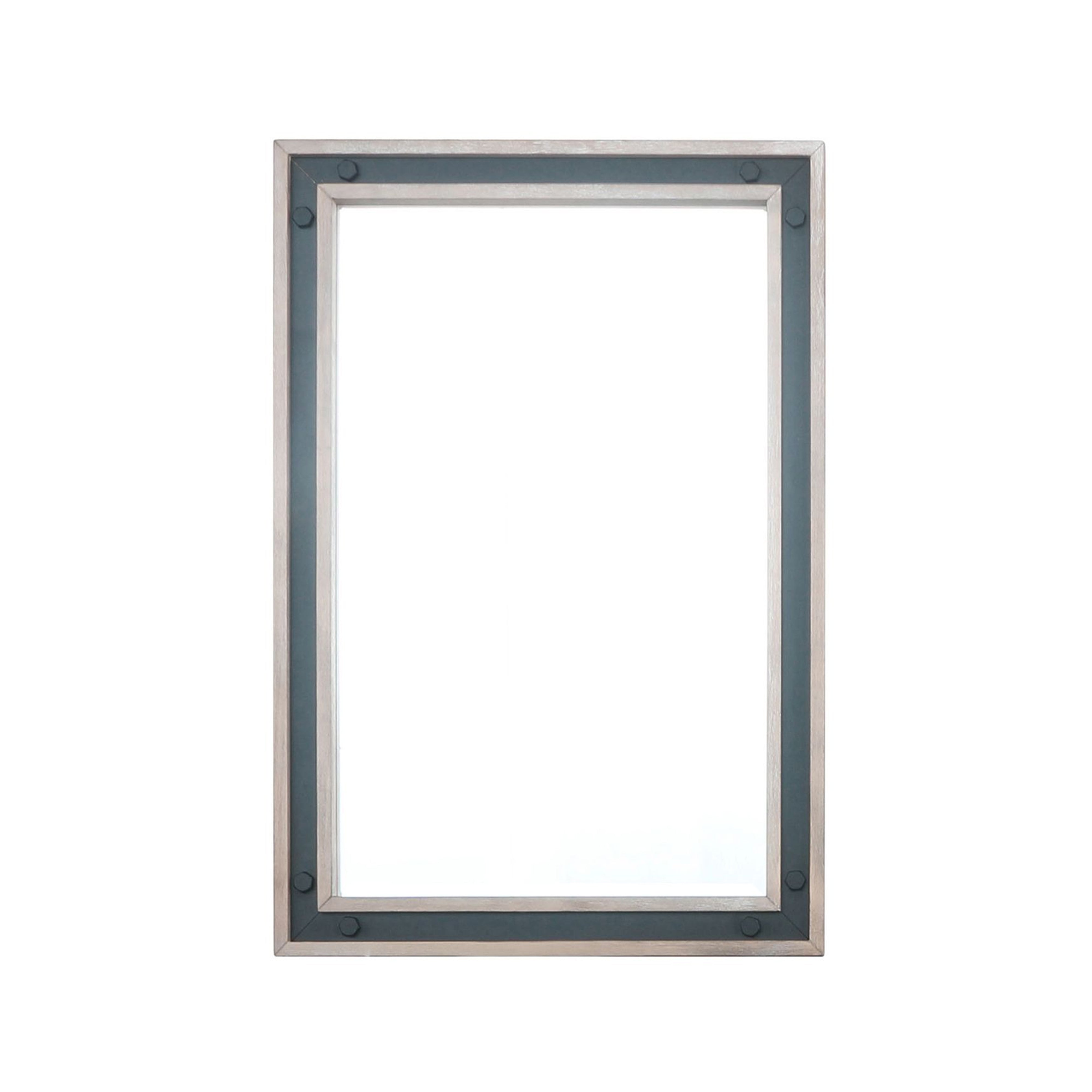 Ziva 22 in W x 32 in H Mirror with Black Metal Inlay