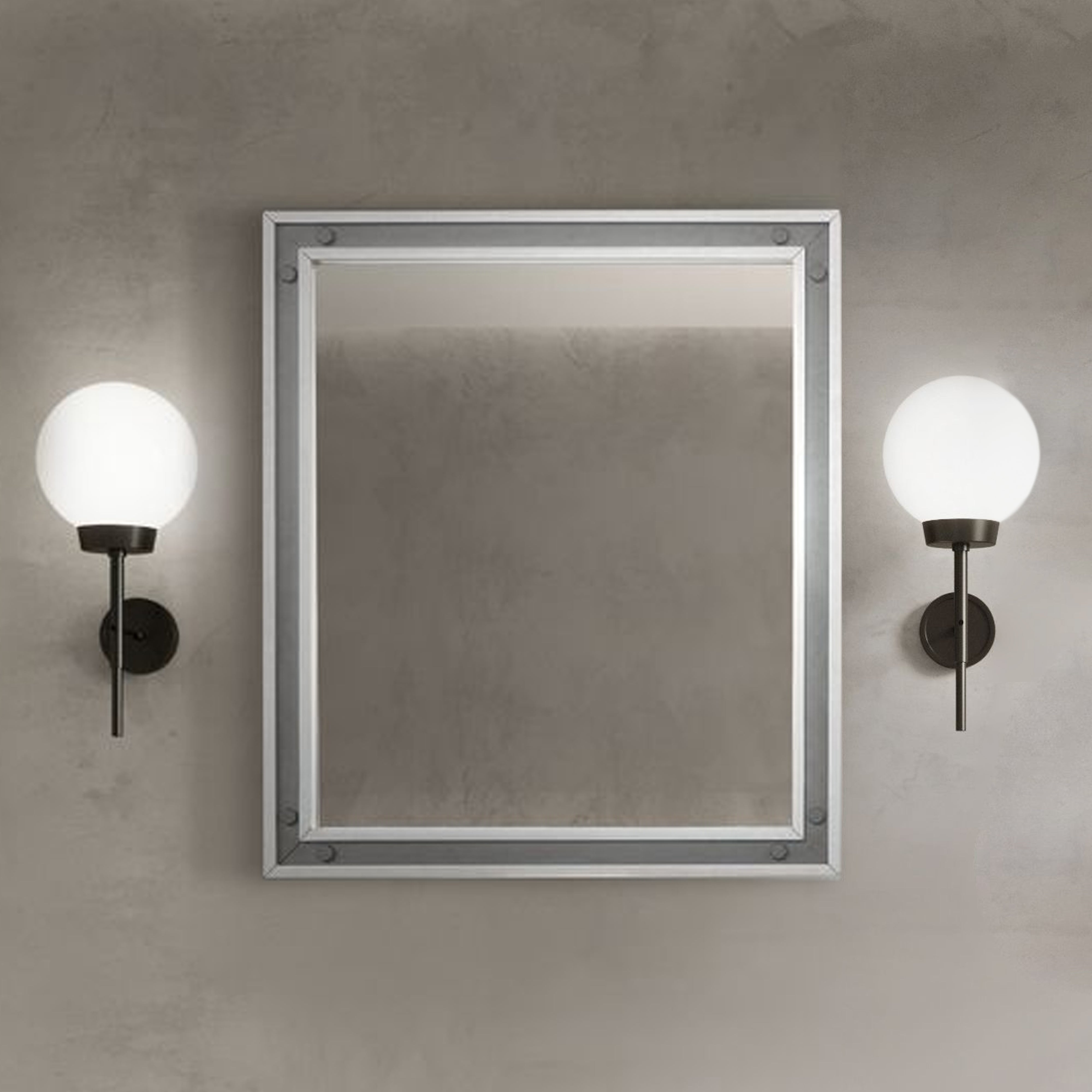 Ziva 30 in W x 32 in H Mirror with Black Metal Inlay