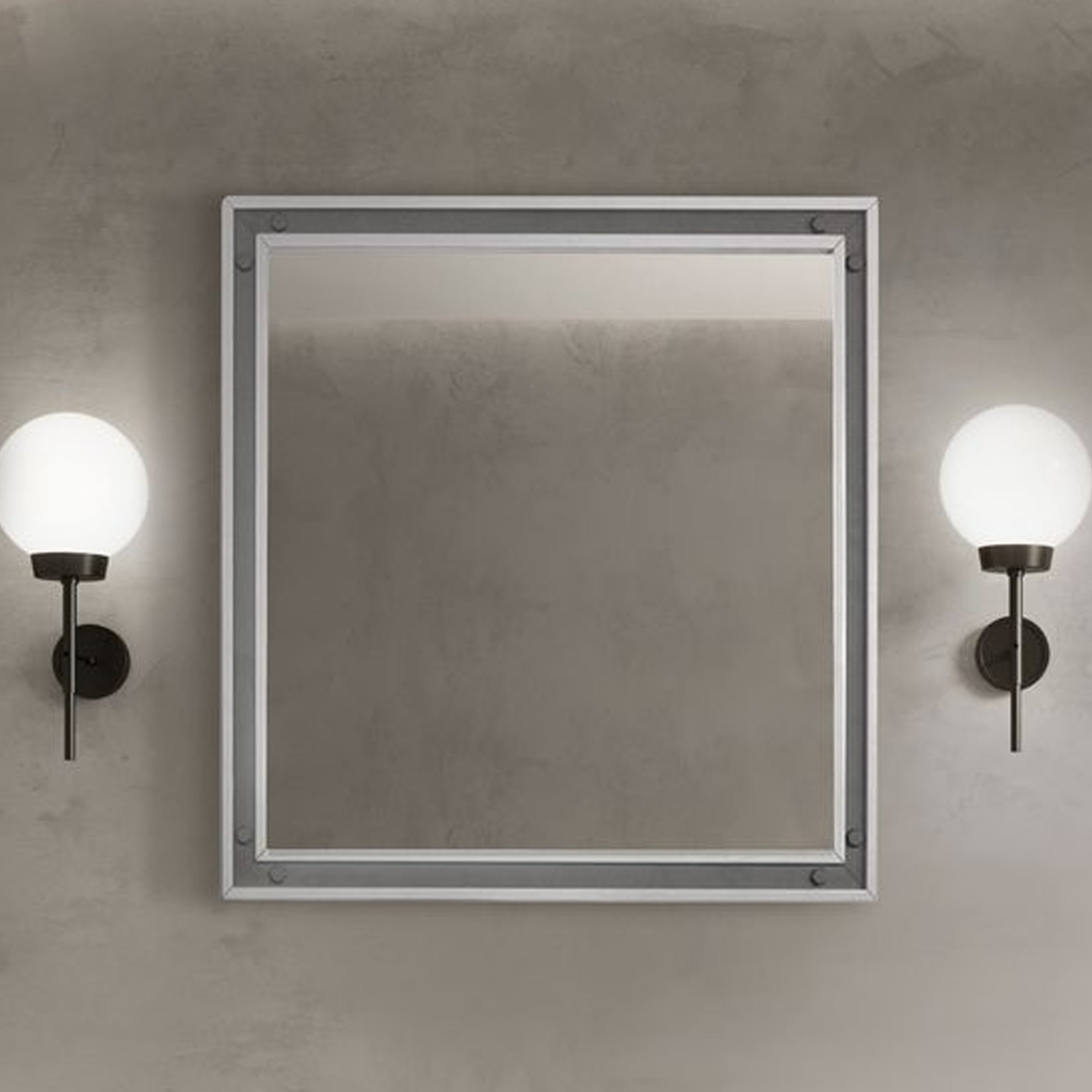 Ziva 34 in W x 32 in H Mirror with Black Metal Inlay