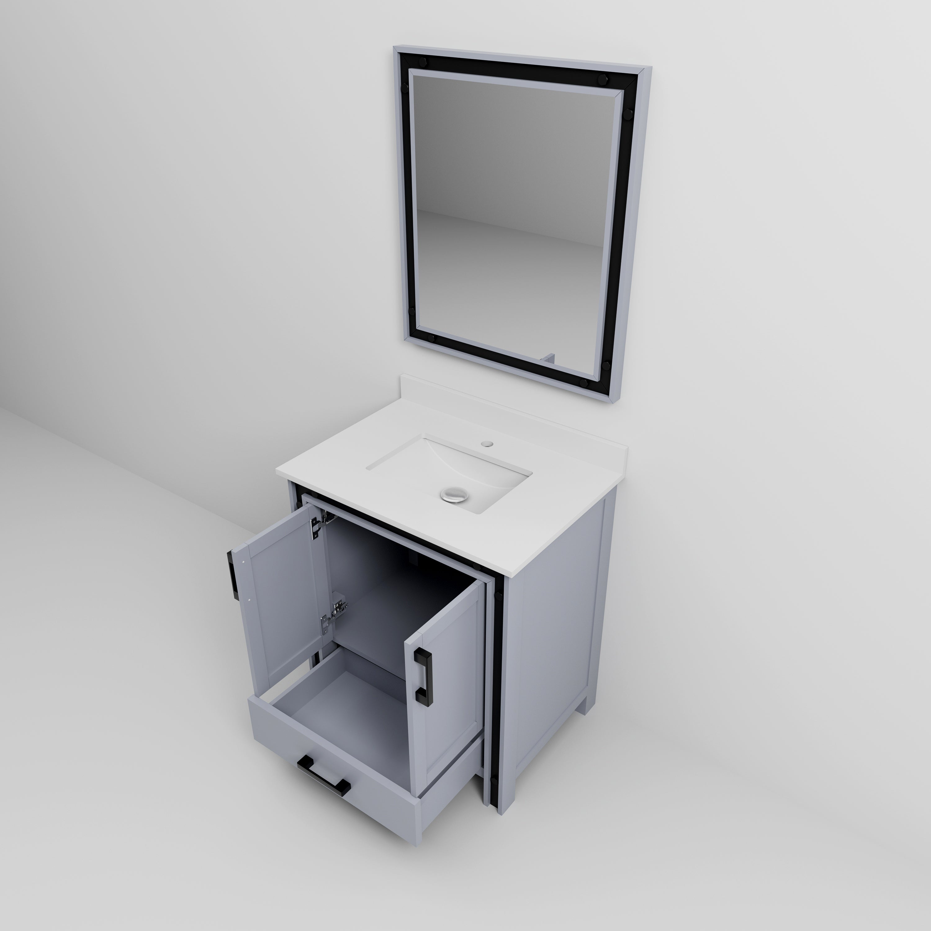 Ziva 30 in W x 22 in D Dark Grey Bath Vanity