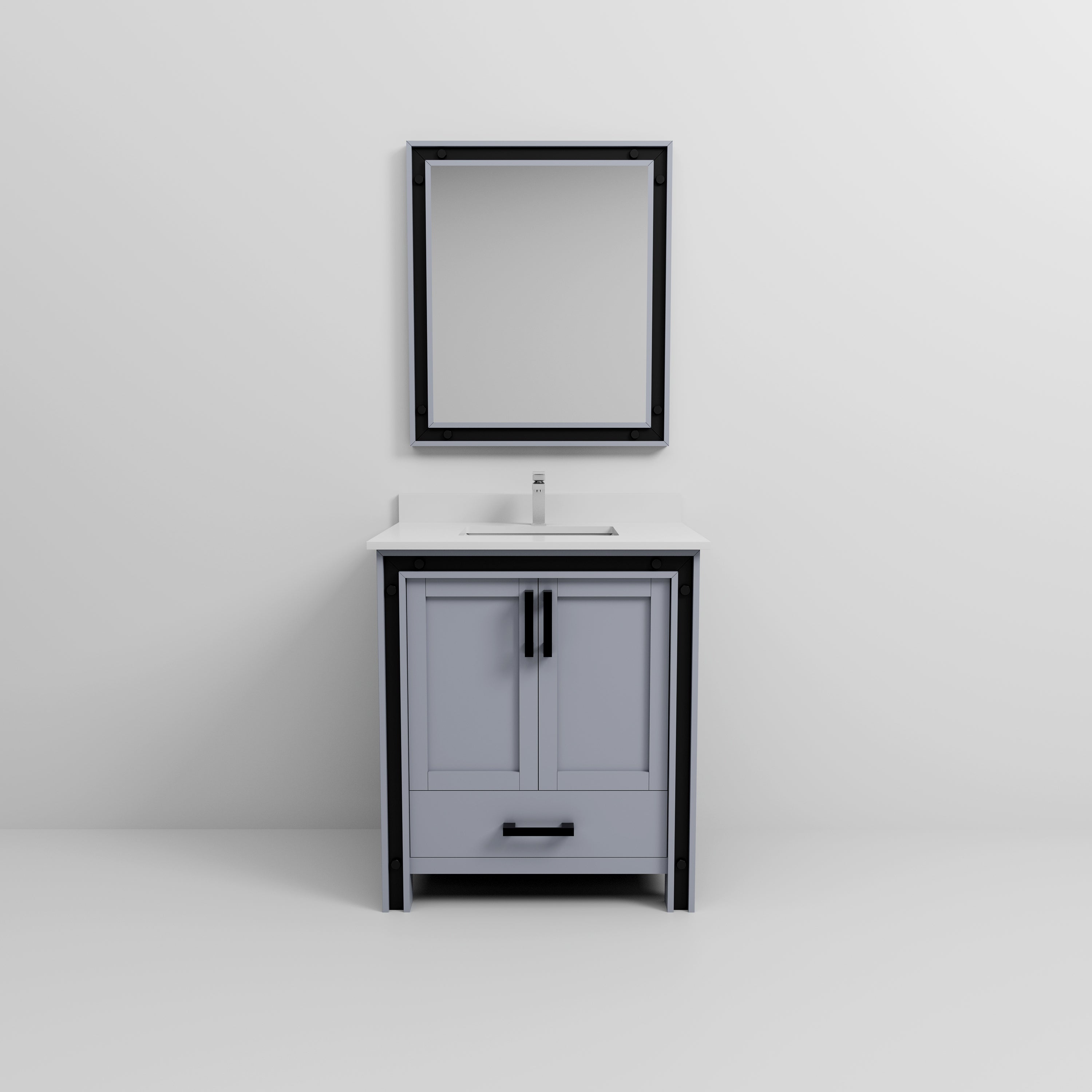 Ziva 30 in W x 22 in D Dark Grey Bath Vanity
