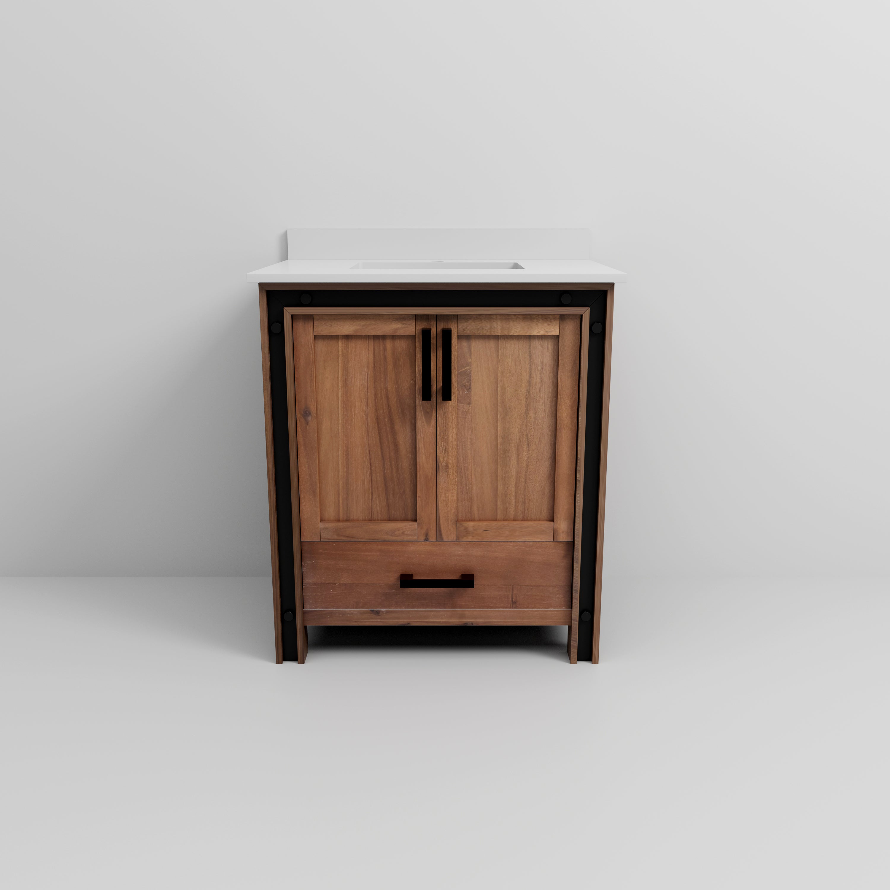Ziva 30 in W x 22 in D Rustic Barnwood Bath Vanity