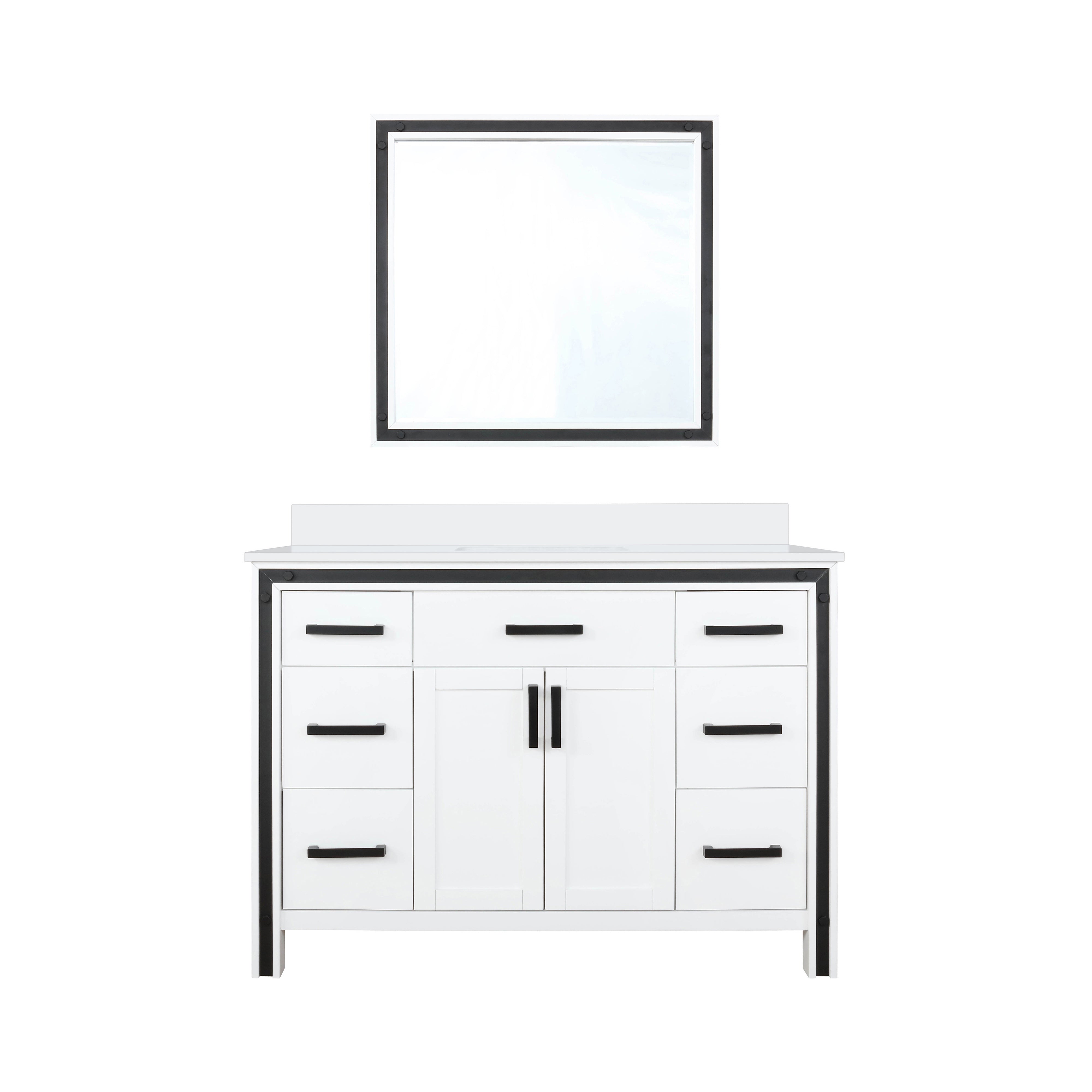 Ziva 48 in W x 22 in D White Bath Vanity